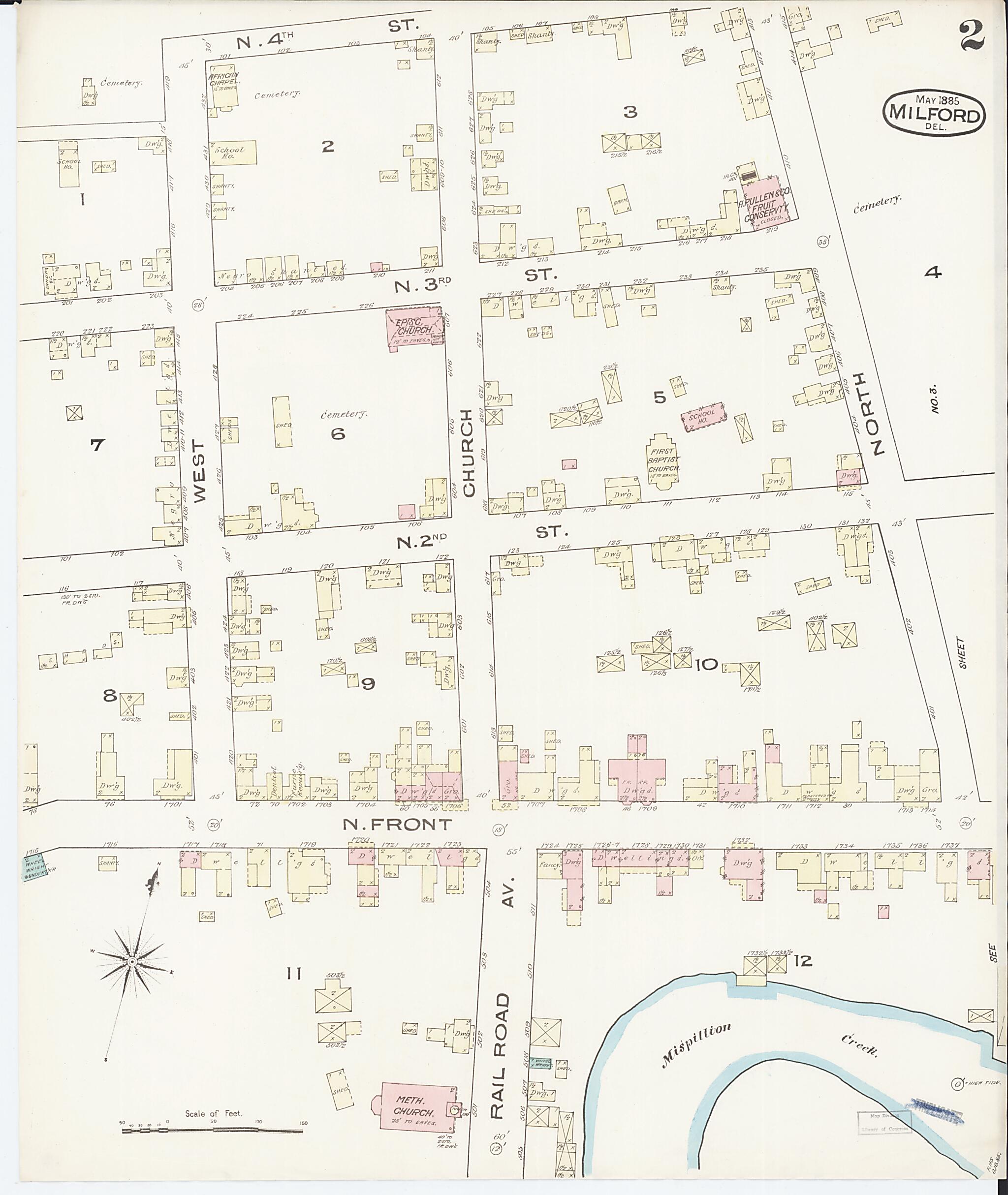 This old map of Sussex Counties, Delaware was created by Sanborn Map Company in 1885