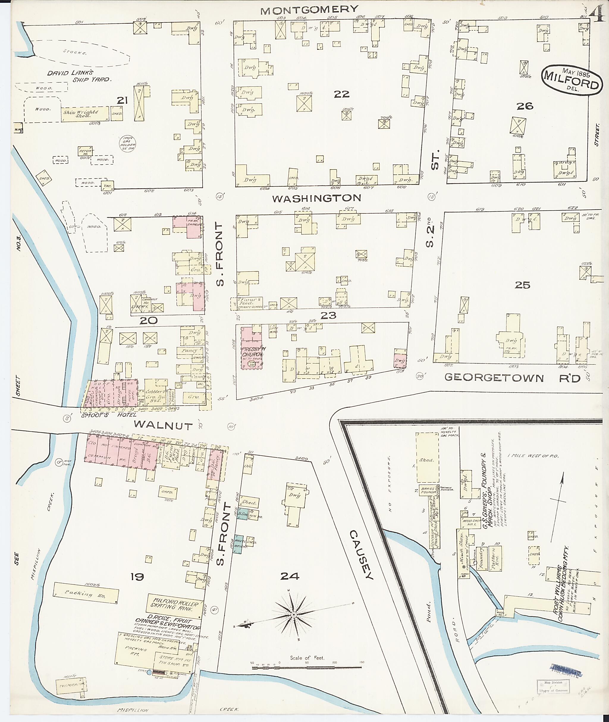 This old map of Sussex Counties, Delaware was created by Sanborn Map Company in 1885