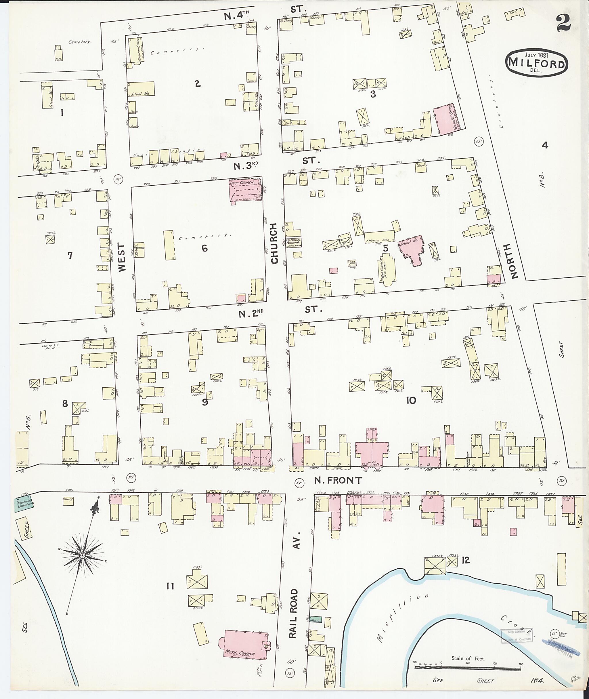 This old map of Sussex Counties, Delaware was created by Sanborn Map Company in 1891