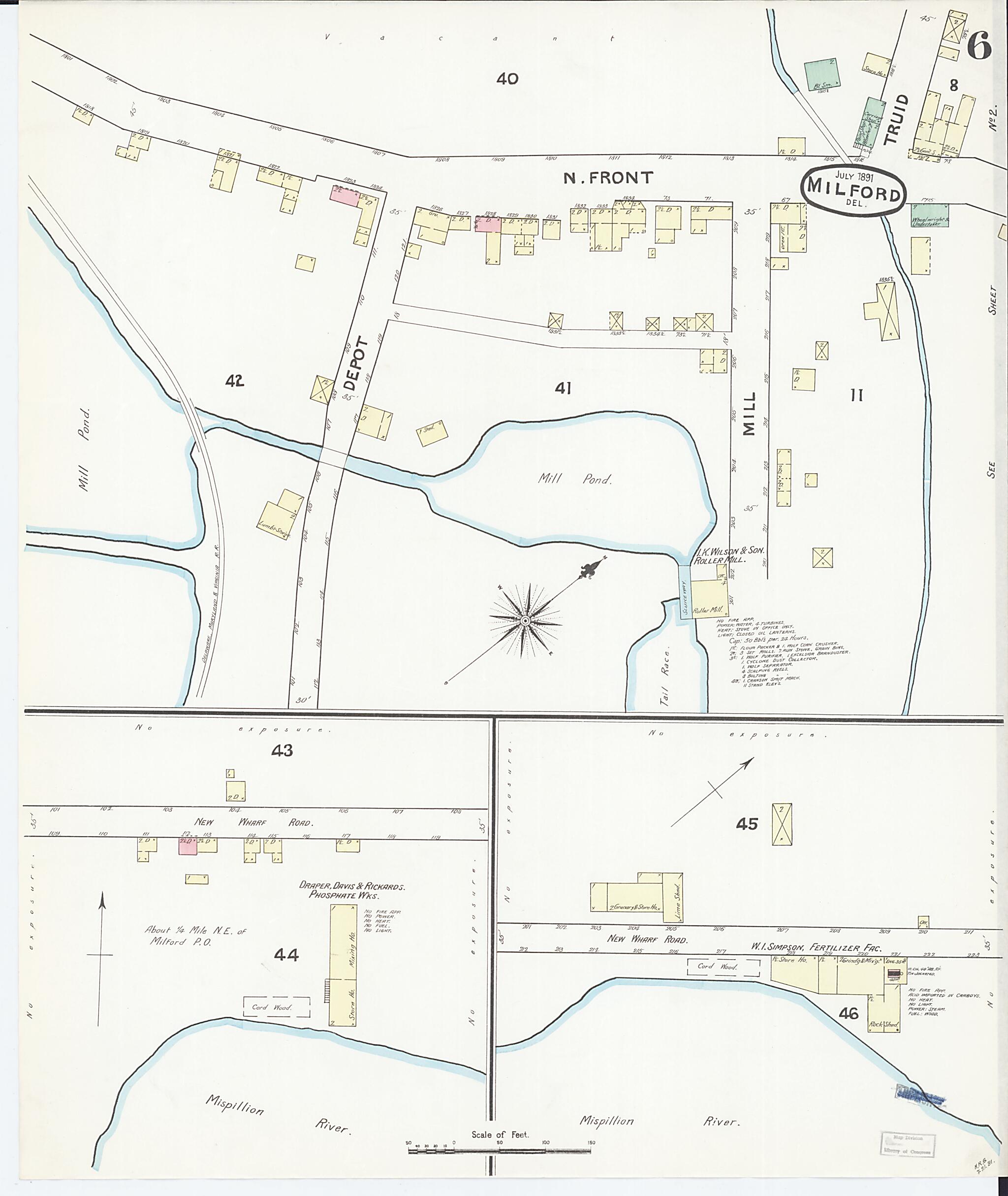 This old map of Sussex Counties, Delaware was created by Sanborn Map Company in 1891