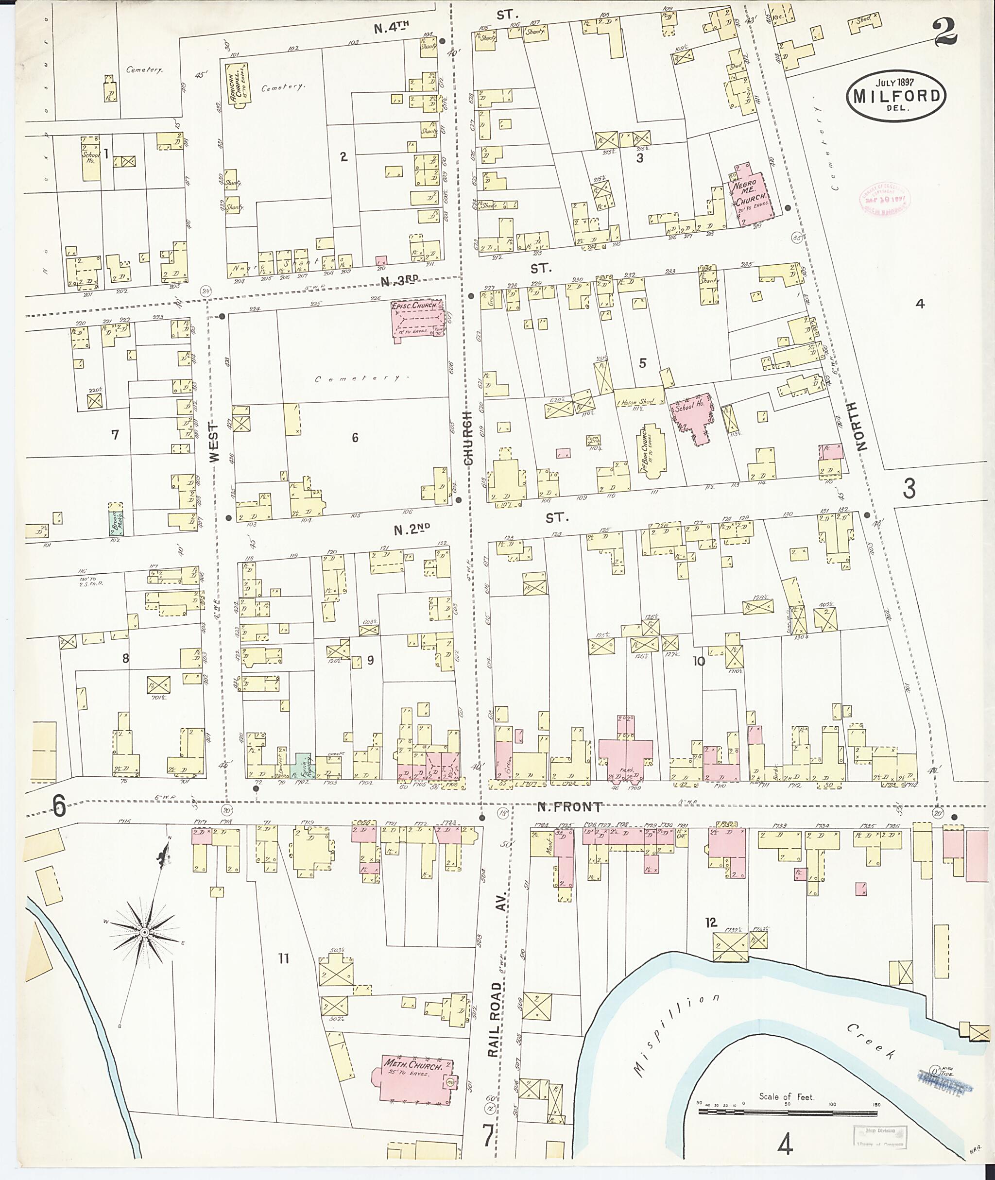 This old map of Sussex Counties, Delaware was created by Sanborn Map Company in 1897