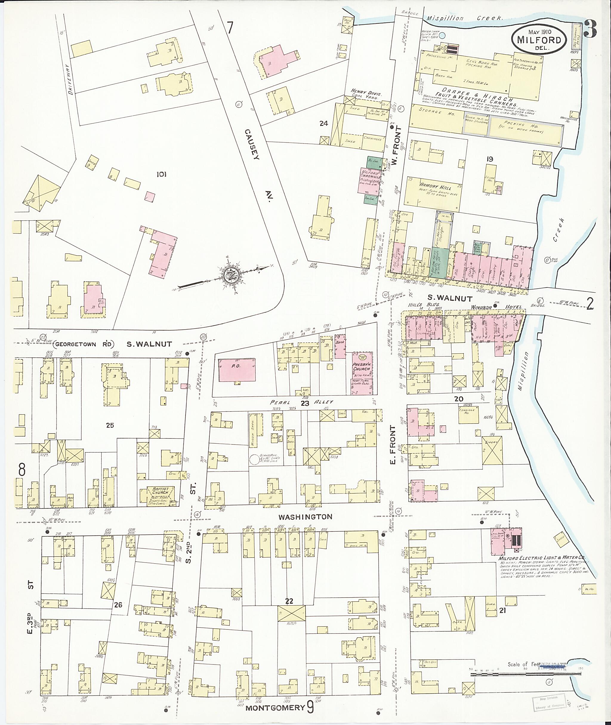 This old map of Sussex Counties, Delaware was created by Sanborn Map Company in 1910