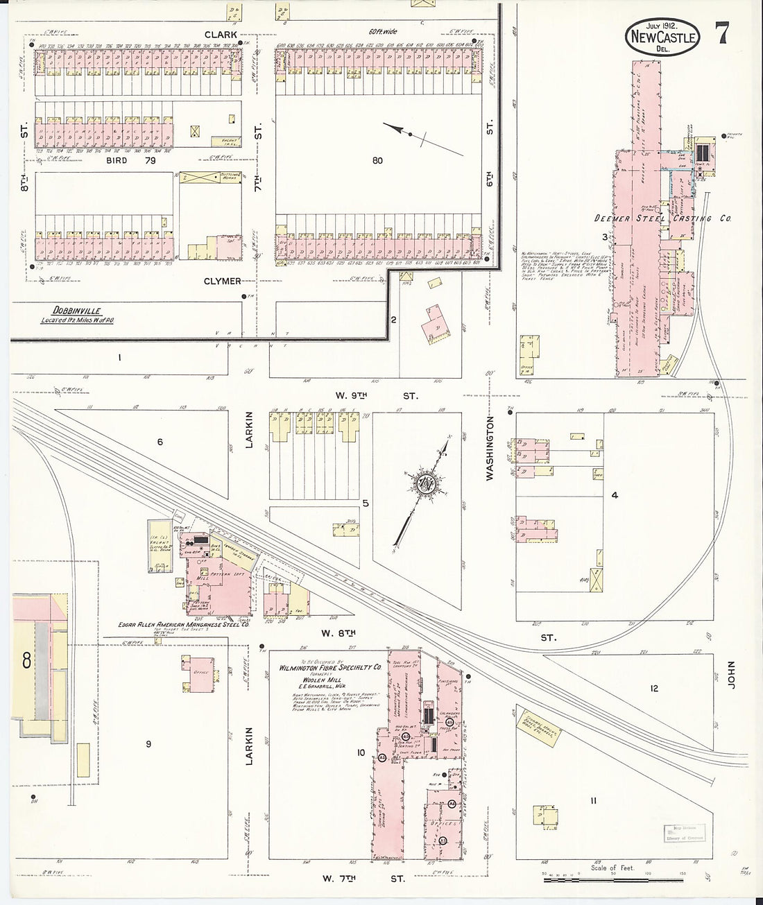 This old map of New Castle, New Castle County, Delaware was created by Sanborn Map Company in 1912