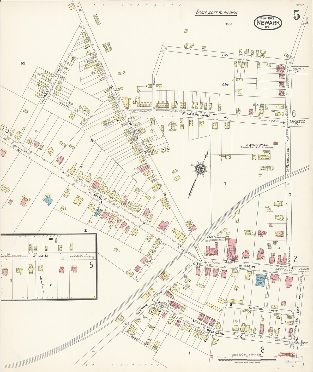 Newark, Castle County, Delaware 1922 (Sheet 5 of 9) by Relic Map Company
