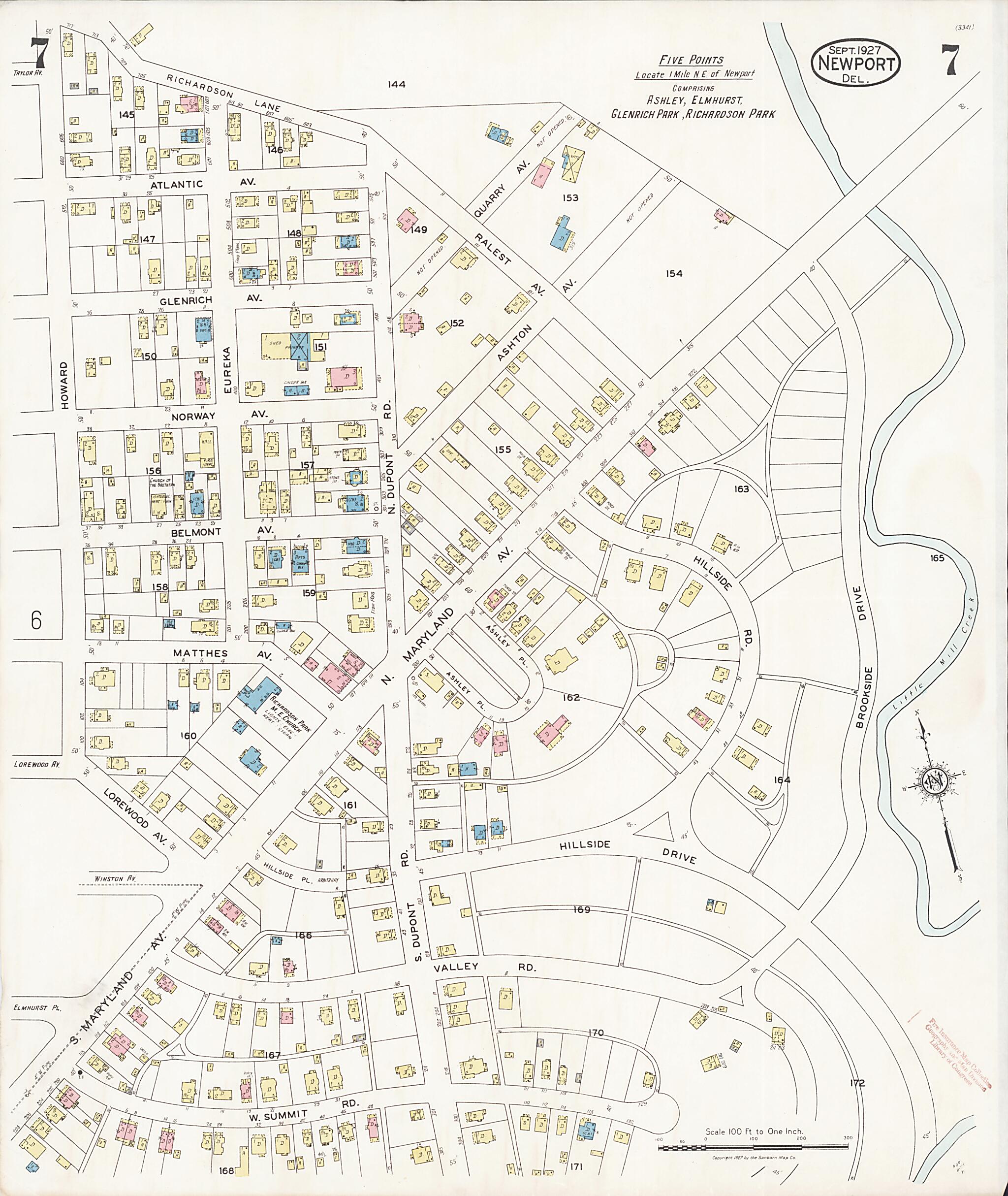 This old map of Richardson Park, New Castle County, Delaware was created by Sanborn Map Company in 1927