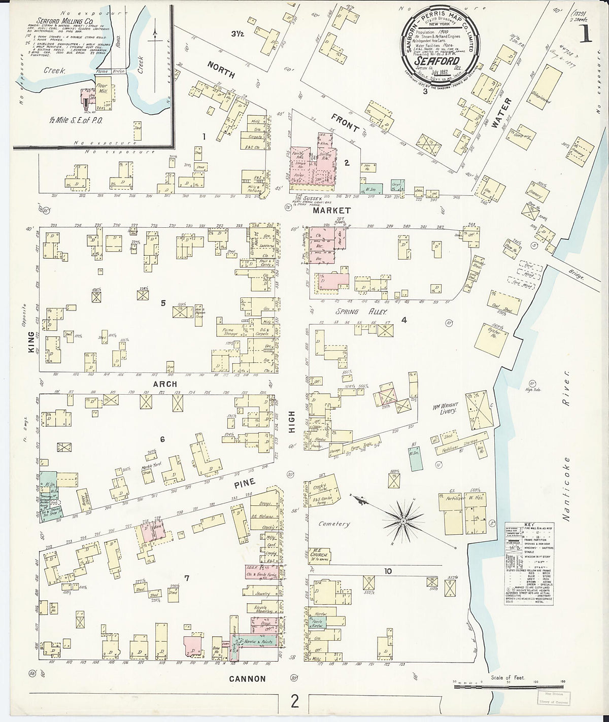Seaford, Sussex County, Delaware 1897 (Sheet 1 of 2) by Relic Map Company