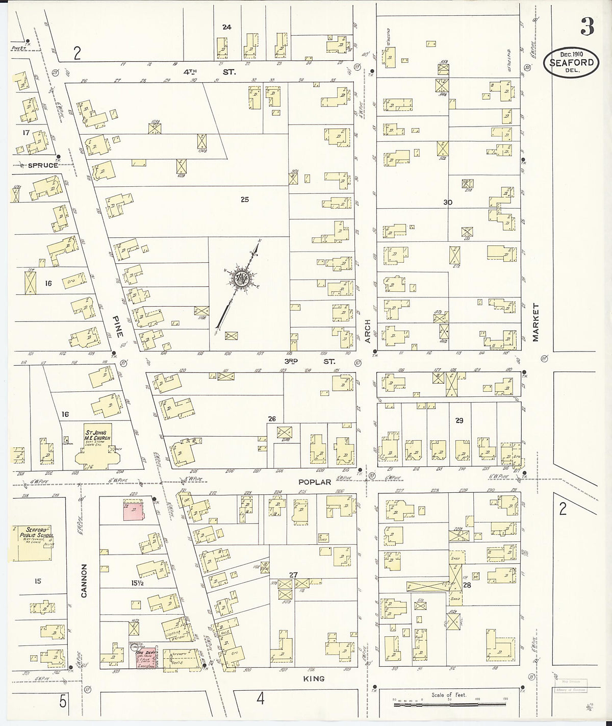 Seaford, Sussex County, Delaware 1910 (Sheet 3 of 6) by Relic Map Company