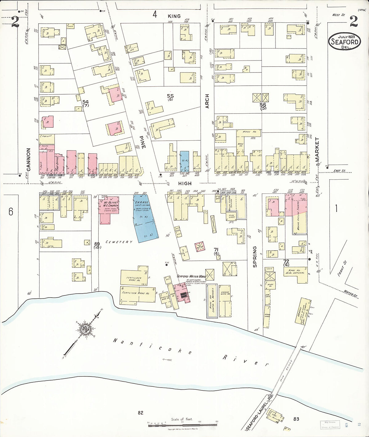 Seaford, Sussex County, Delaware 1923 (Sheet 2 of 6) by Relic Map Company