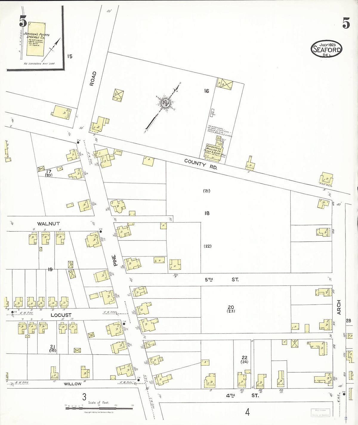 Seaford, Sussex County, Delaware 1923 (Sheet 5 of 6) by Relic Map Company