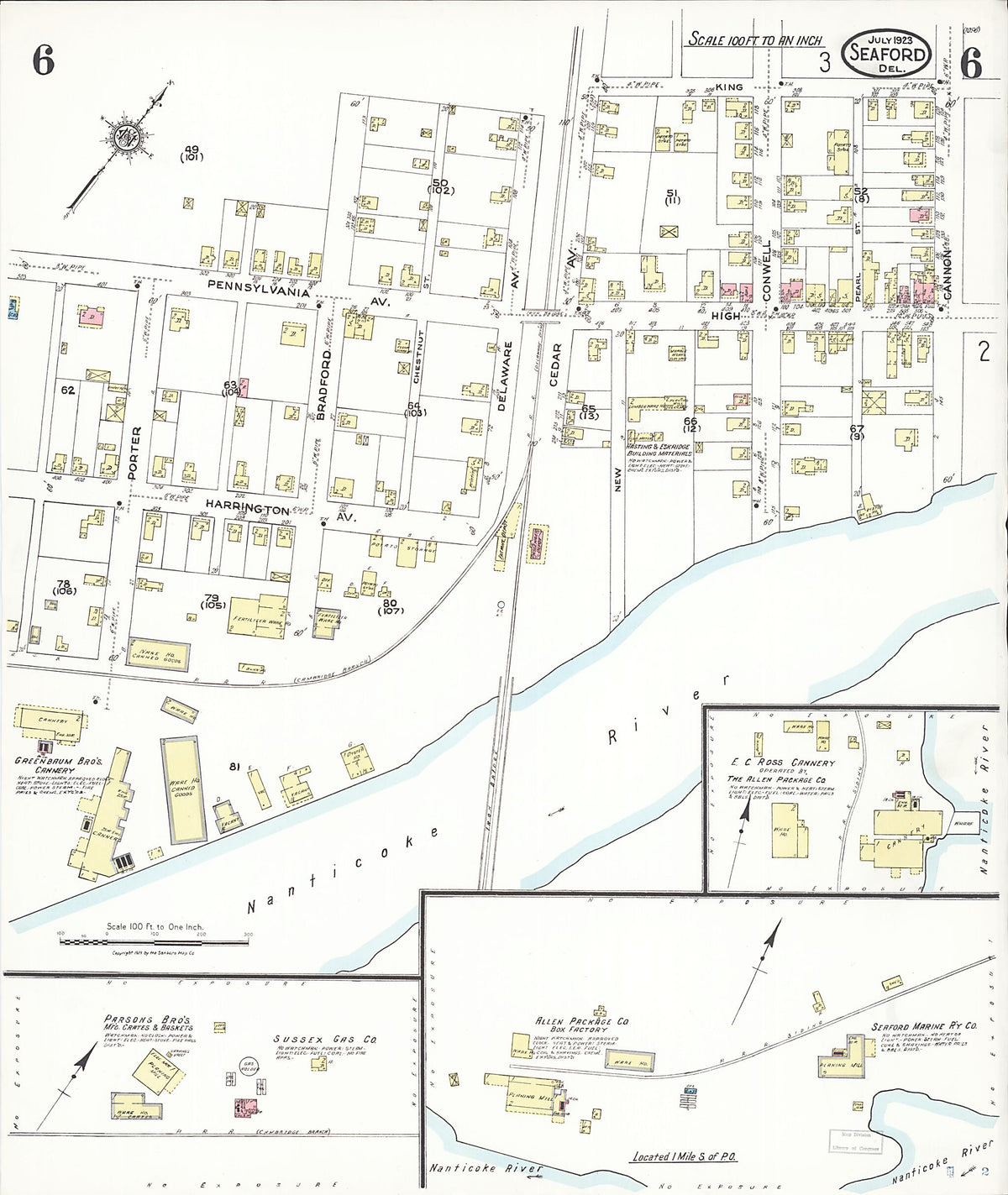 Seaford, Sussex County, Delaware 1923 (Sheet 6 of 6) by Relic Map Company