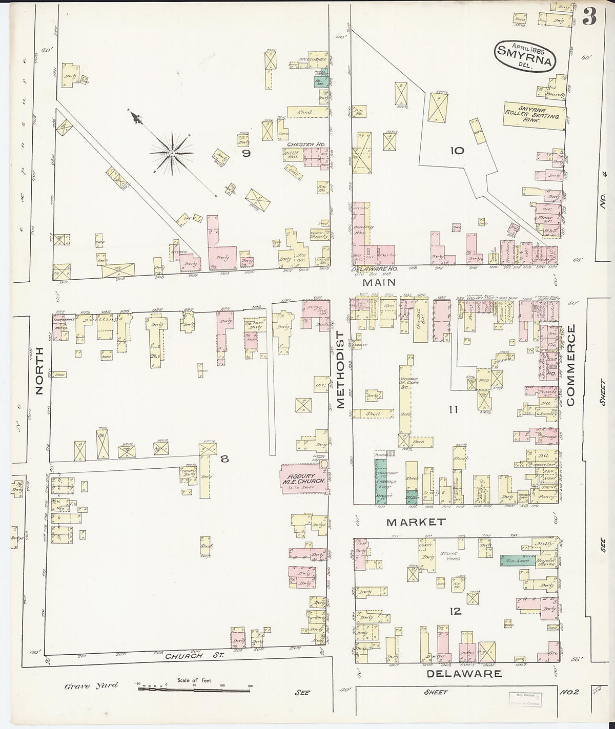 Smyrna, Kent County, Delaware 1885 (Sheet 3 of 4) by Relic Map Company