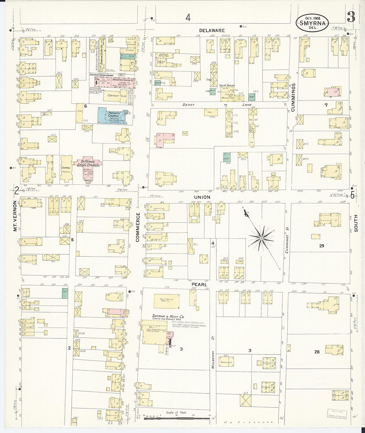 Smyrna, Kent County, Delaware 1908 (Sheet 3 of 6) by Relic Map Company