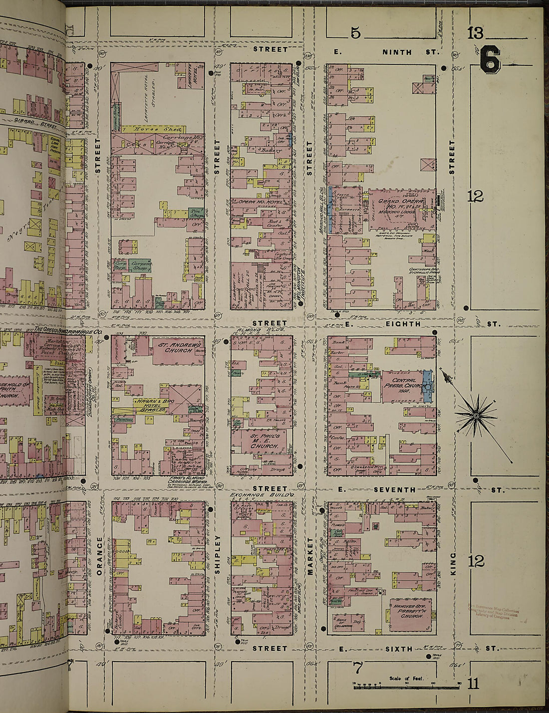 This old map of Wilmington, New Castle County, Delaware was created by Sanborn Map Company in 1884