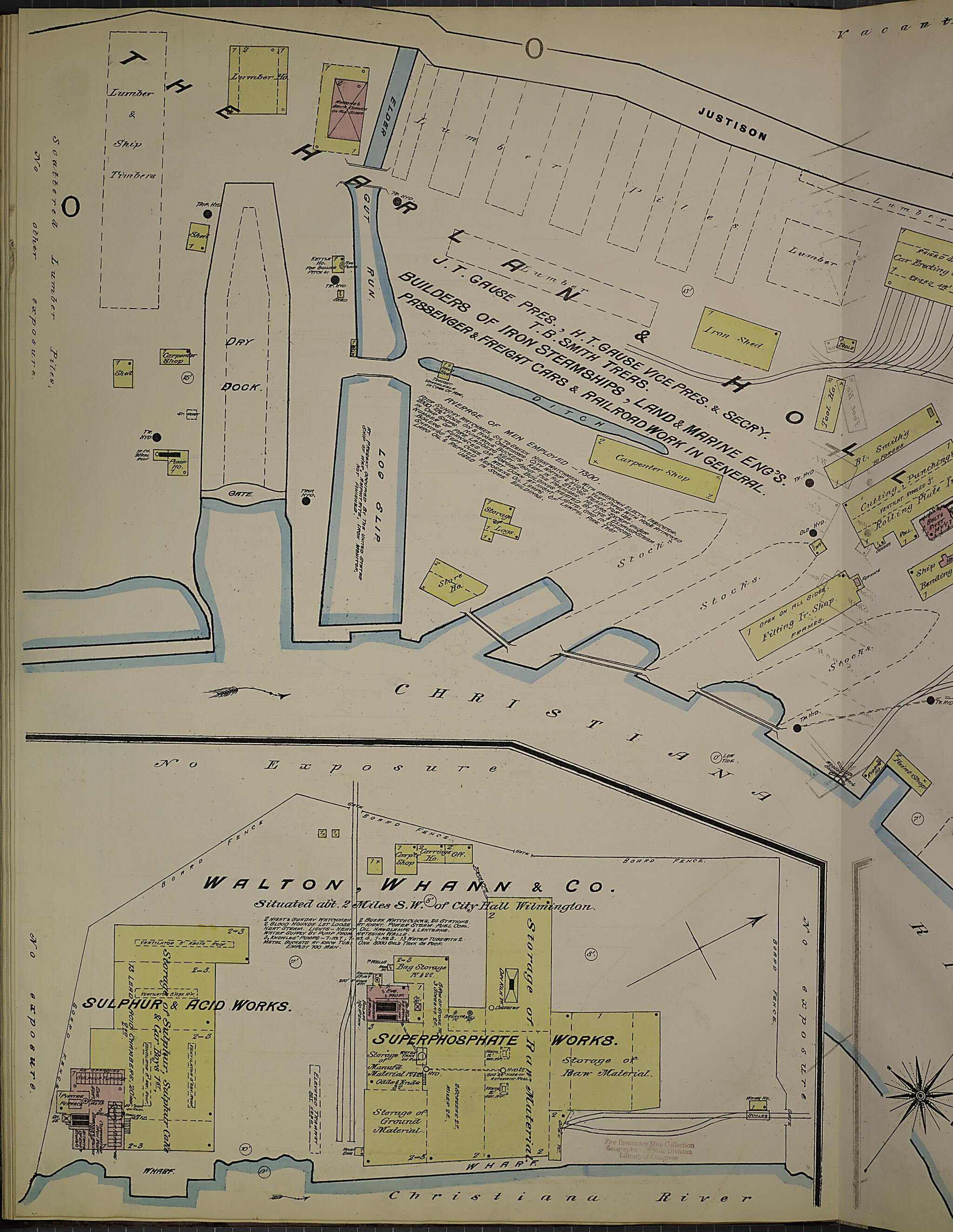 This old map of Wilmington, New Castle County, Delaware was created by Sanborn Map Company in 1884