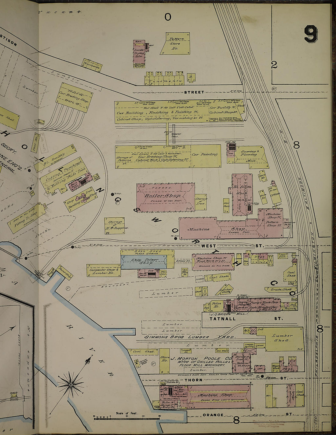 This old map of Wilmington, New Castle County, Delaware was created by Sanborn Map Company in 1884