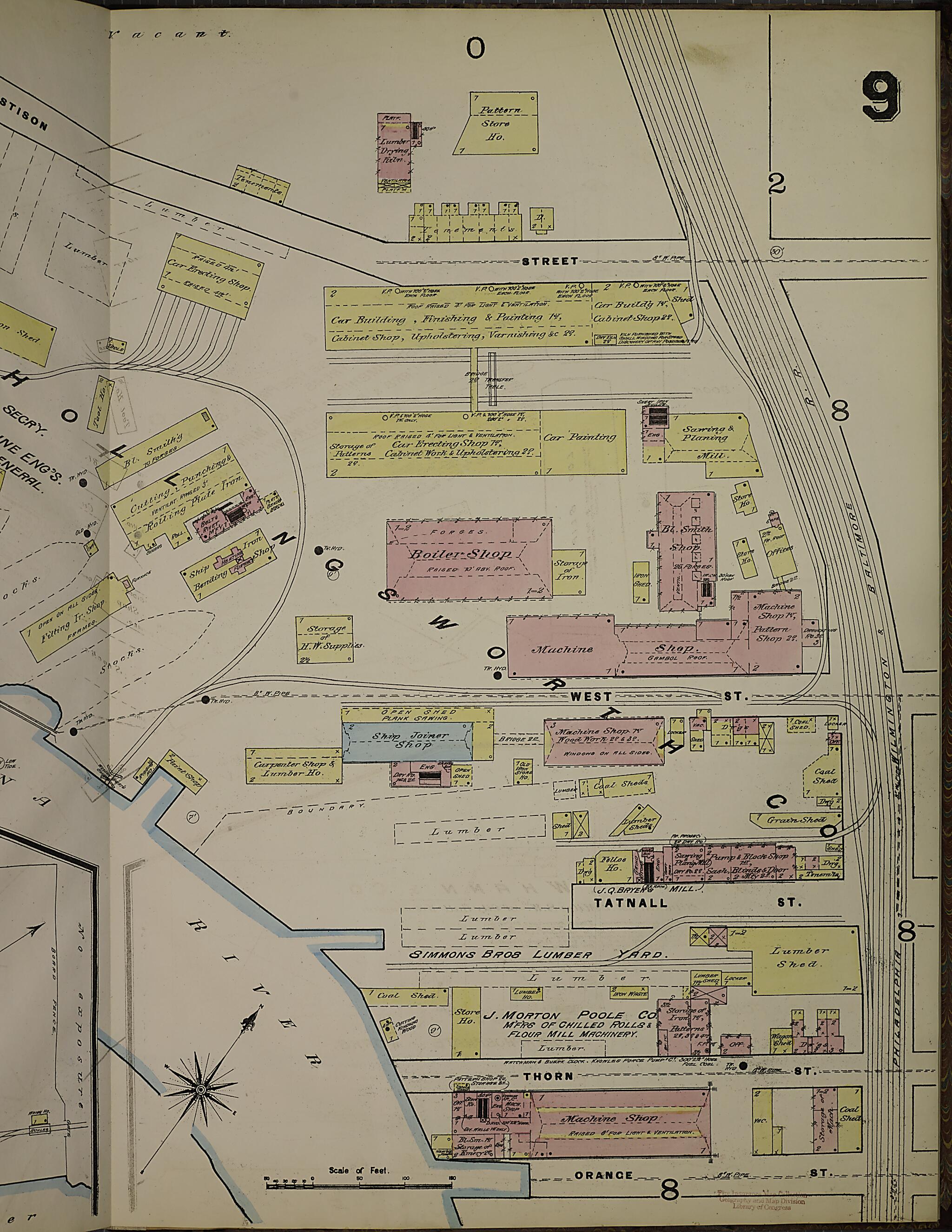 This old map of Wilmington, New Castle County, Delaware was created by Sanborn Map Company in 1884
