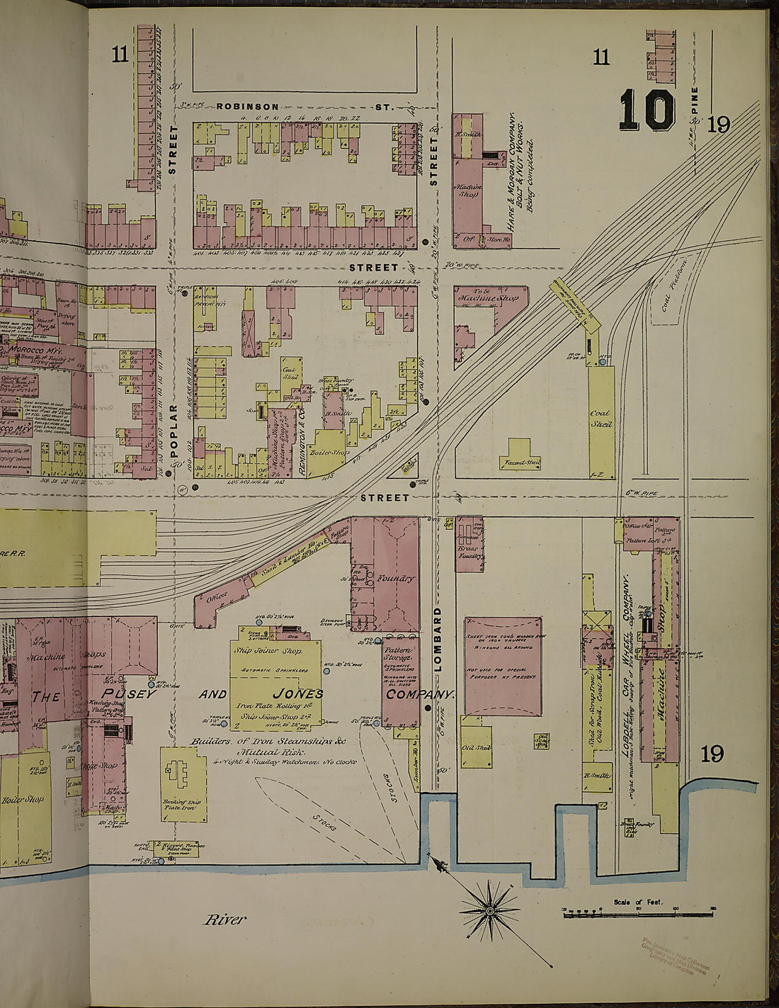 This old map of Wilmington, New Castle County, Delaware was created by Sanborn Map Company in 1884