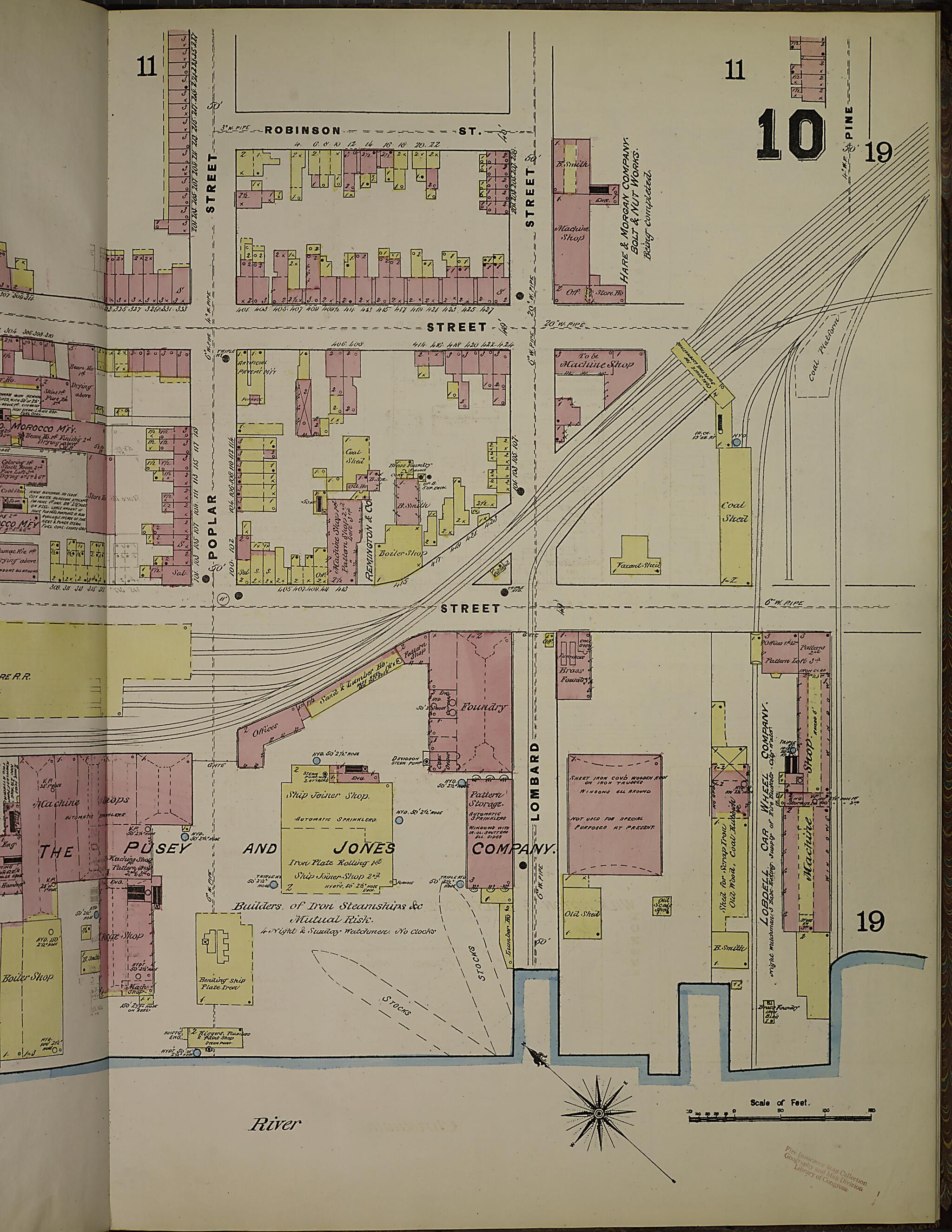 This old map of Wilmington, New Castle County, Delaware was created by Sanborn Map Company in 1884