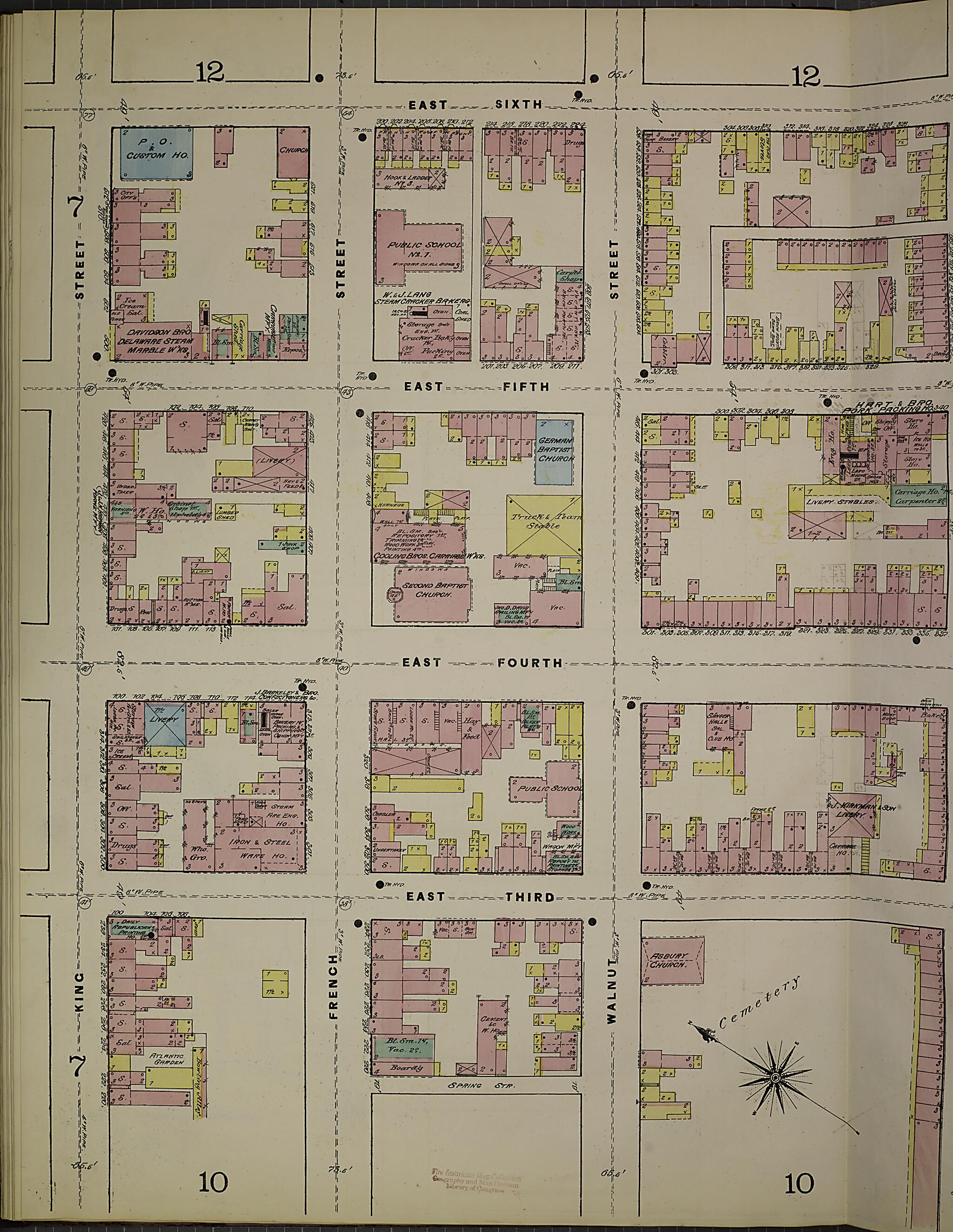 This old map of Wilmington, New Castle County, Delaware was created by Sanborn Map Company in 1884