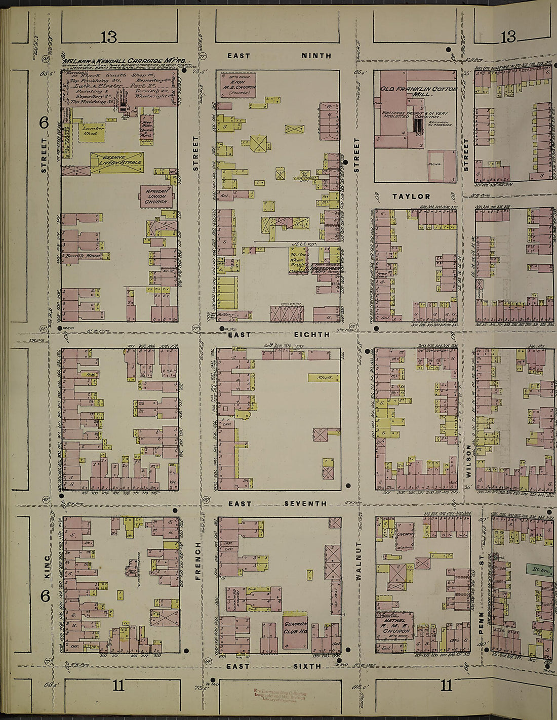 This old map of Wilmington, New Castle County, Delaware was created by Sanborn Map Company in 1884