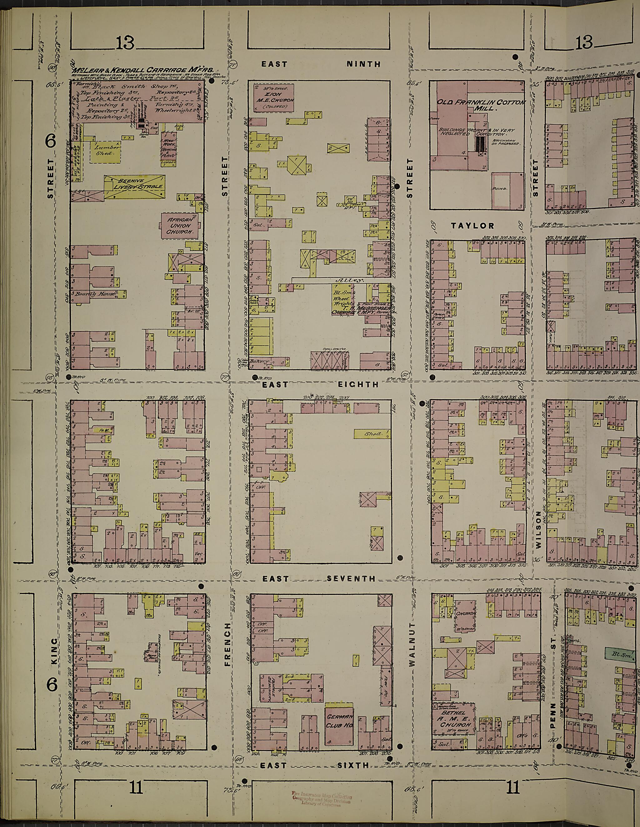 This old map of Wilmington, New Castle County, Delaware was created by Sanborn Map Company in 1884