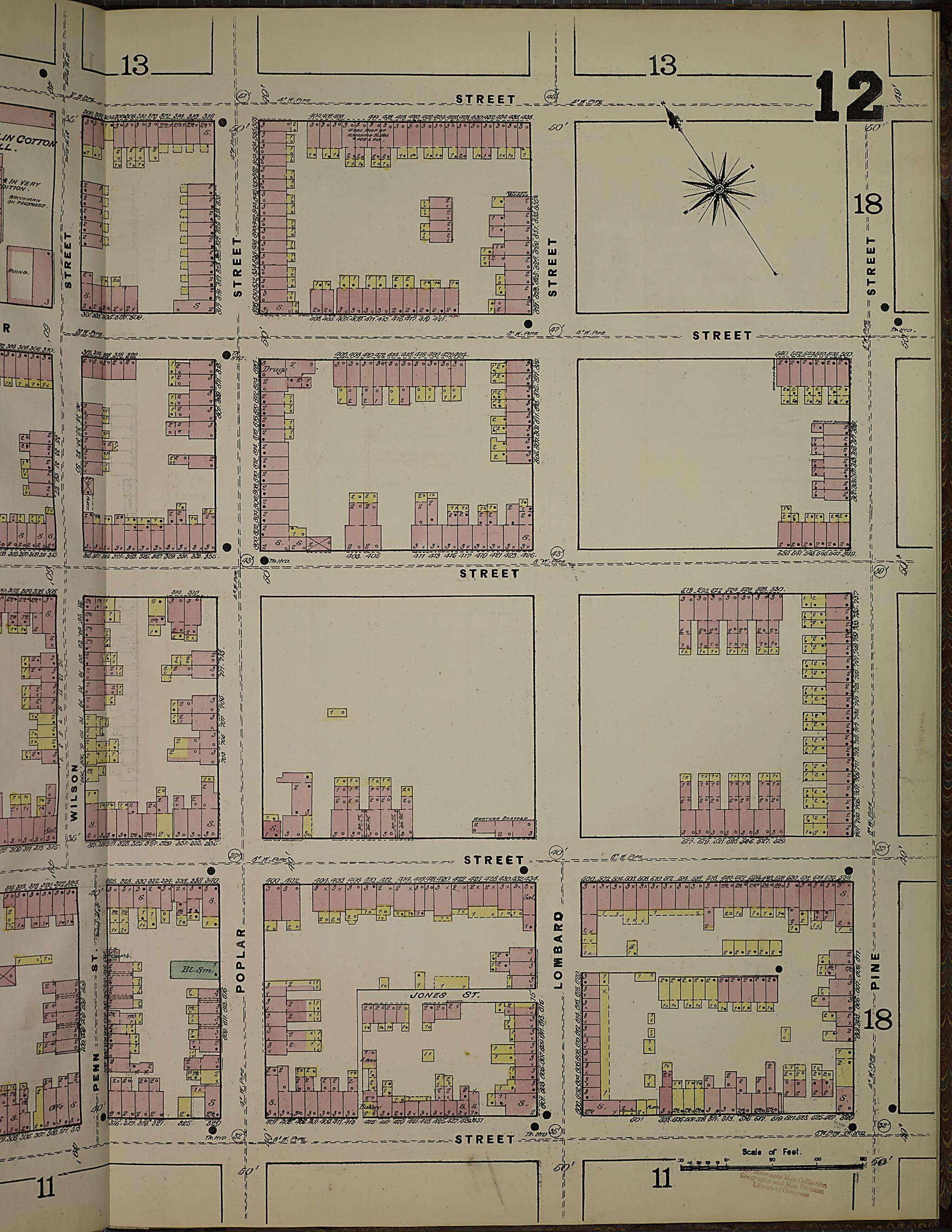 This old map of Wilmington, New Castle County, Delaware was created by Sanborn Map Company in 1884