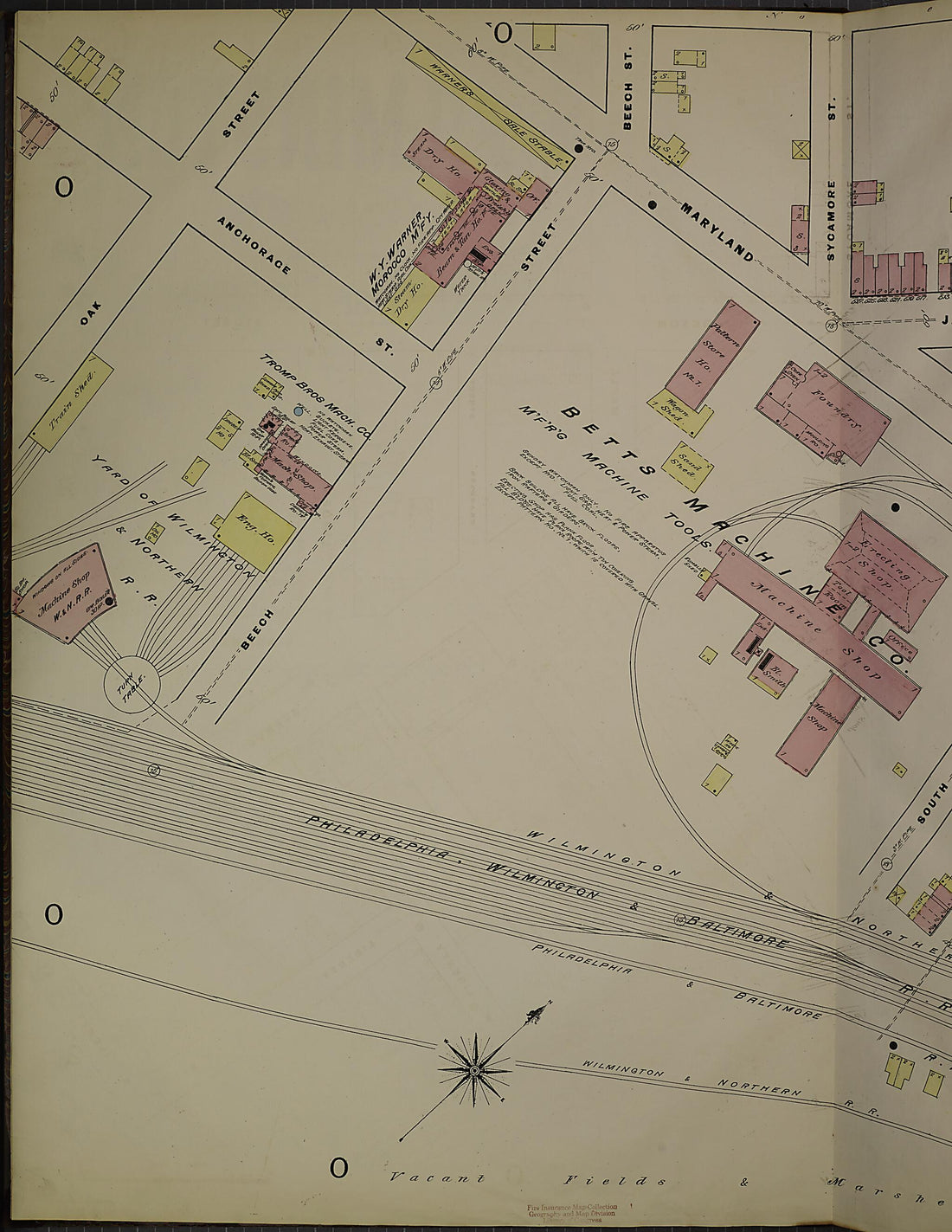 This old map of Wilmington, New Castle County, Delaware was created by Sanborn Map Company in 1884