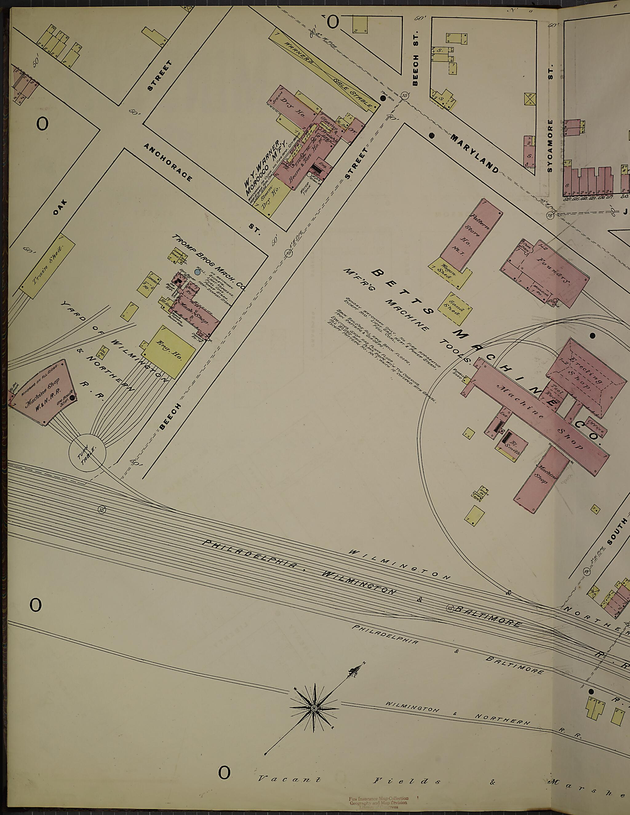 This old map of Wilmington, New Castle County, Delaware was created by Sanborn Map Company in 1884