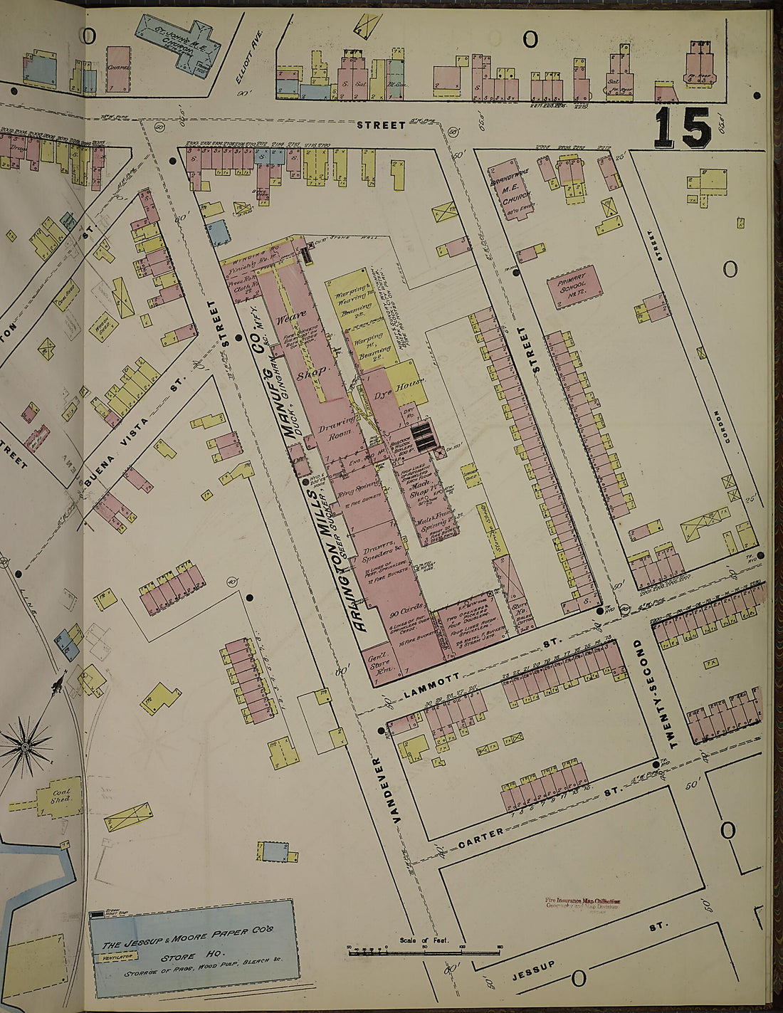 This old map of Wilmington, New Castle County, Delaware was created by Sanborn Map Company in 1884
