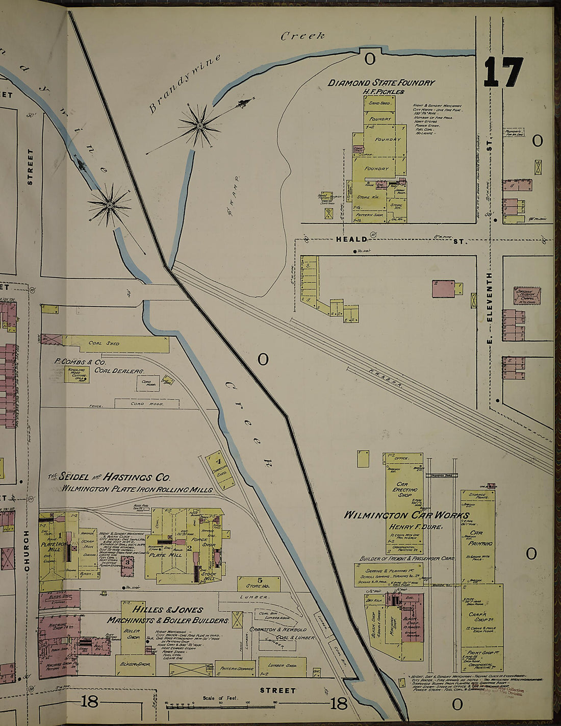 This old map of Wilmington, New Castle County, Delaware was created by Sanborn Map Company in 1884