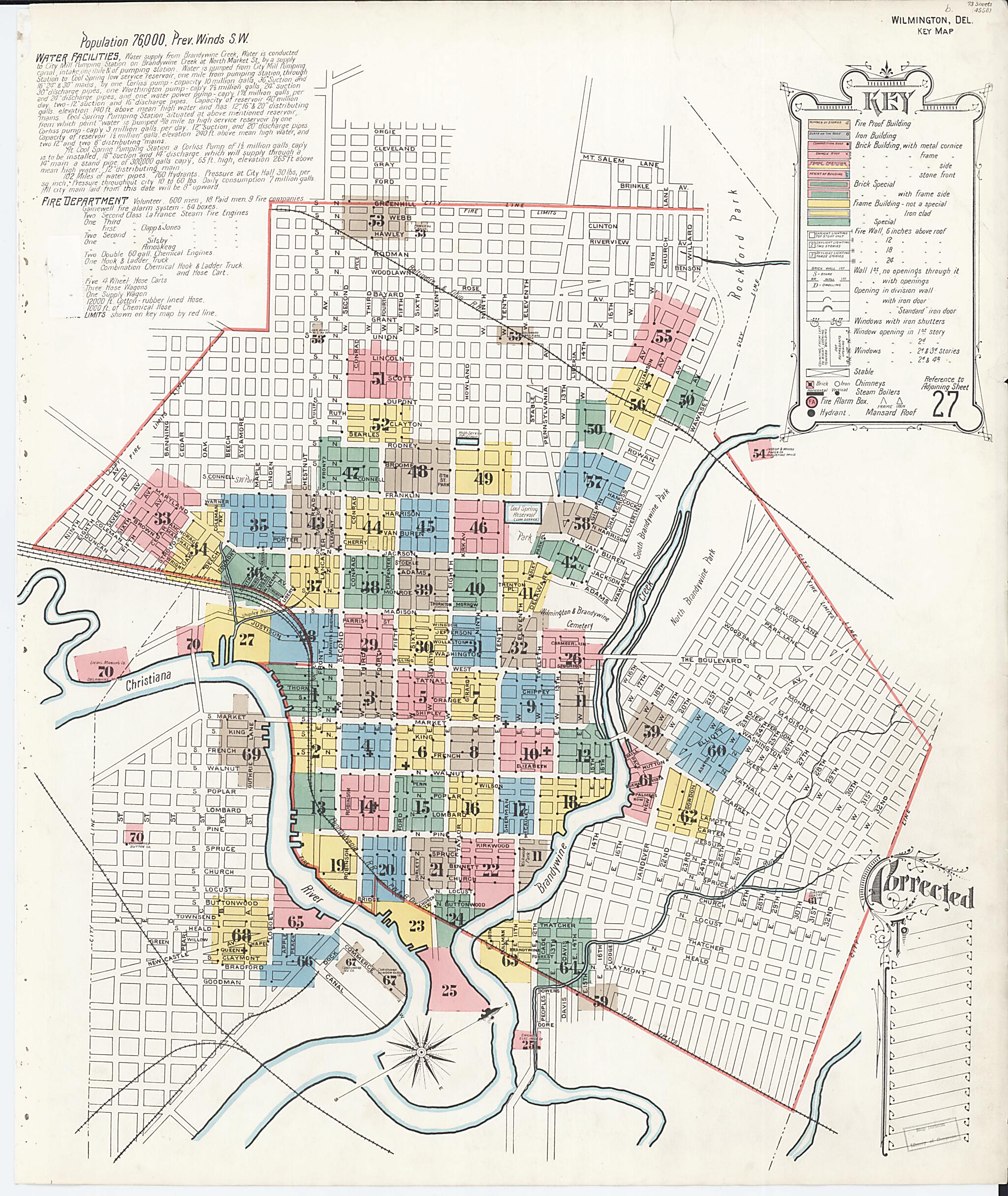 This old map of Wilmington, New Castle County, Delaware was created by Sanborn Map Company in 1901