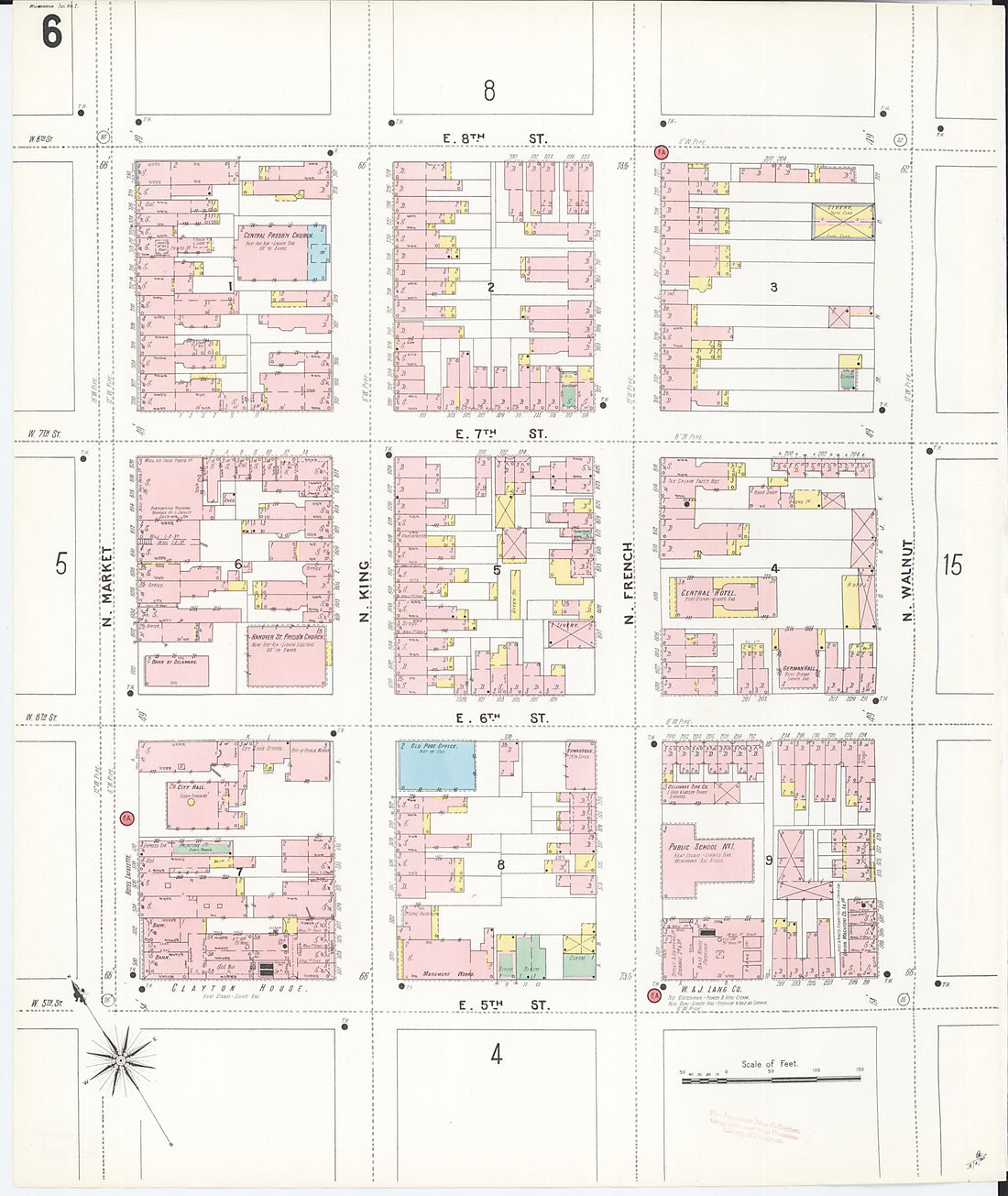 This old map of Wilmington, New Castle County, Delaware was created by Sanborn Map Company in 1901