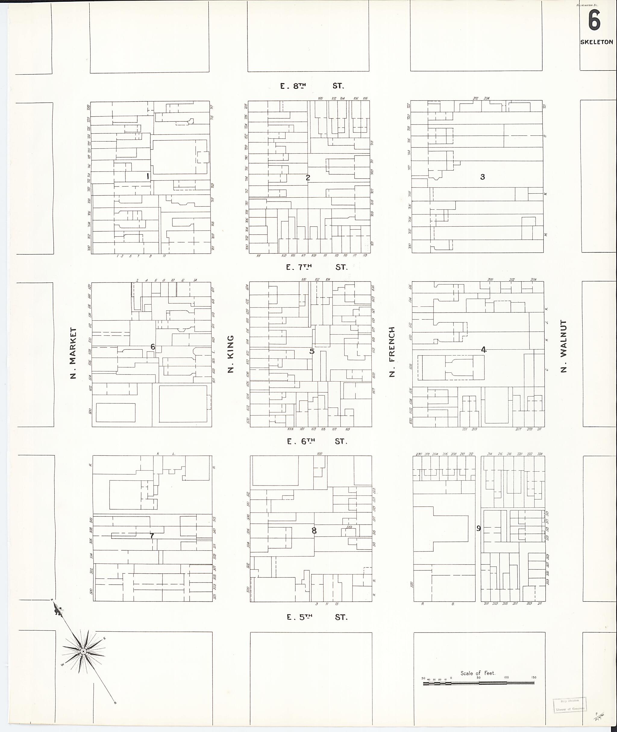 This old map of Wilmington, New Castle County, Delaware was created by Sanborn Map Company in 1901