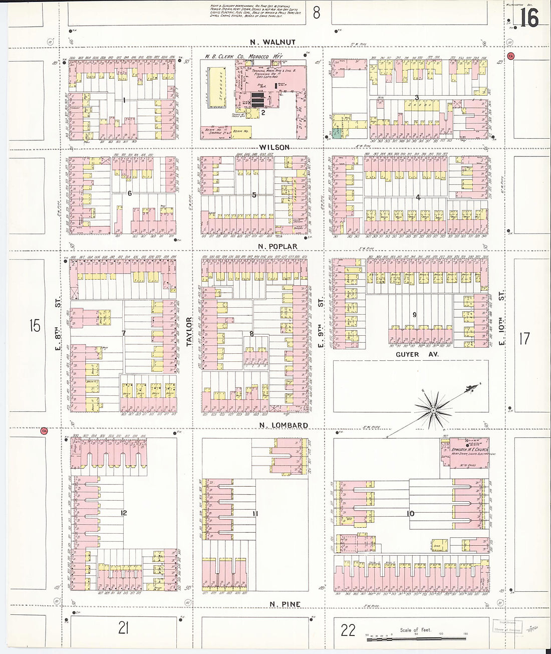 This old map of Wilmington, New Castle County, Delaware was created by Sanborn Map Company in 1901