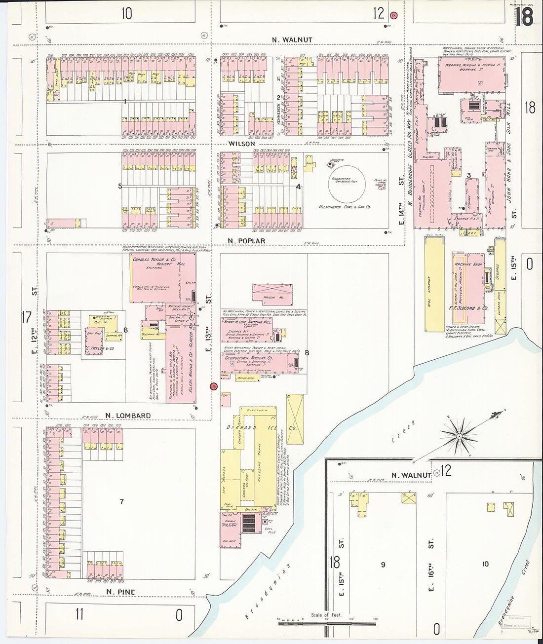 This old map of Wilmington, New Castle County, Delaware was created by Sanborn Map Company in 1901