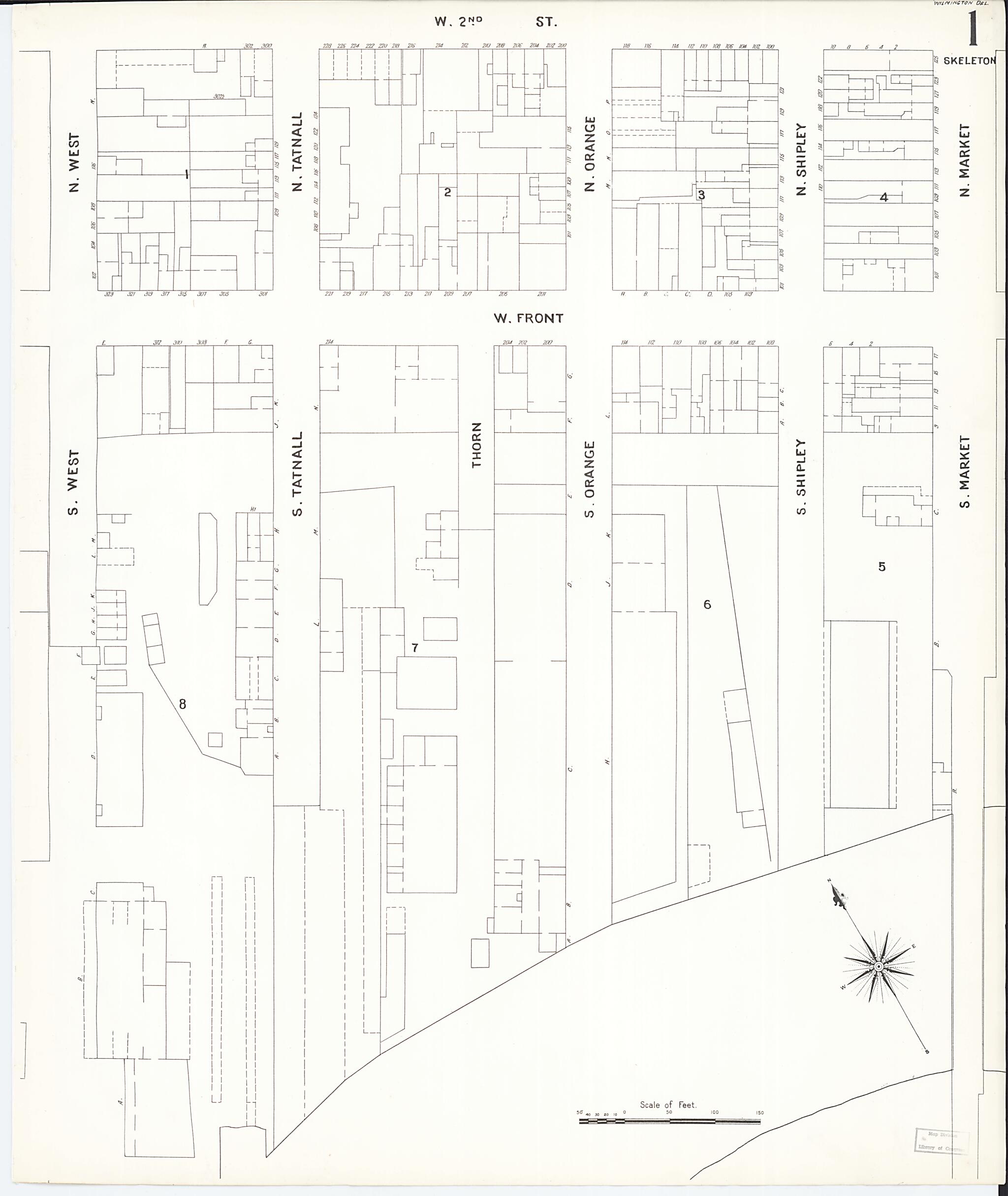 This old map of Wilmington, New Castle County, Delaware was created by Sanborn Map Company in 1901
