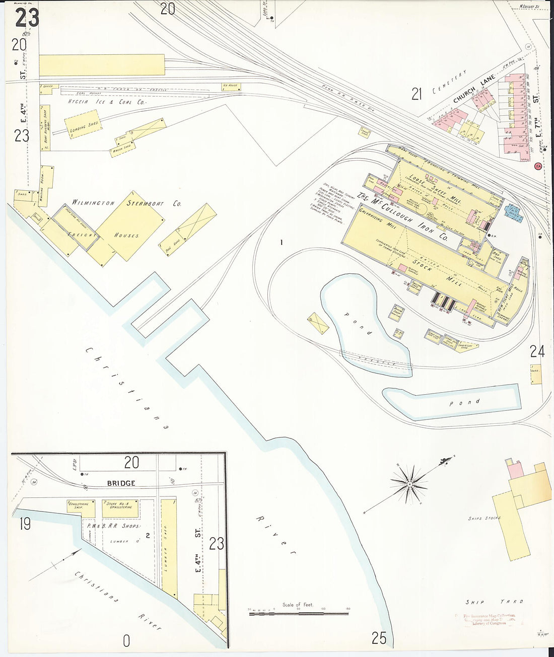 This old map of Wilmington, New Castle County, Delaware was created by Sanborn Map Company in 1901
