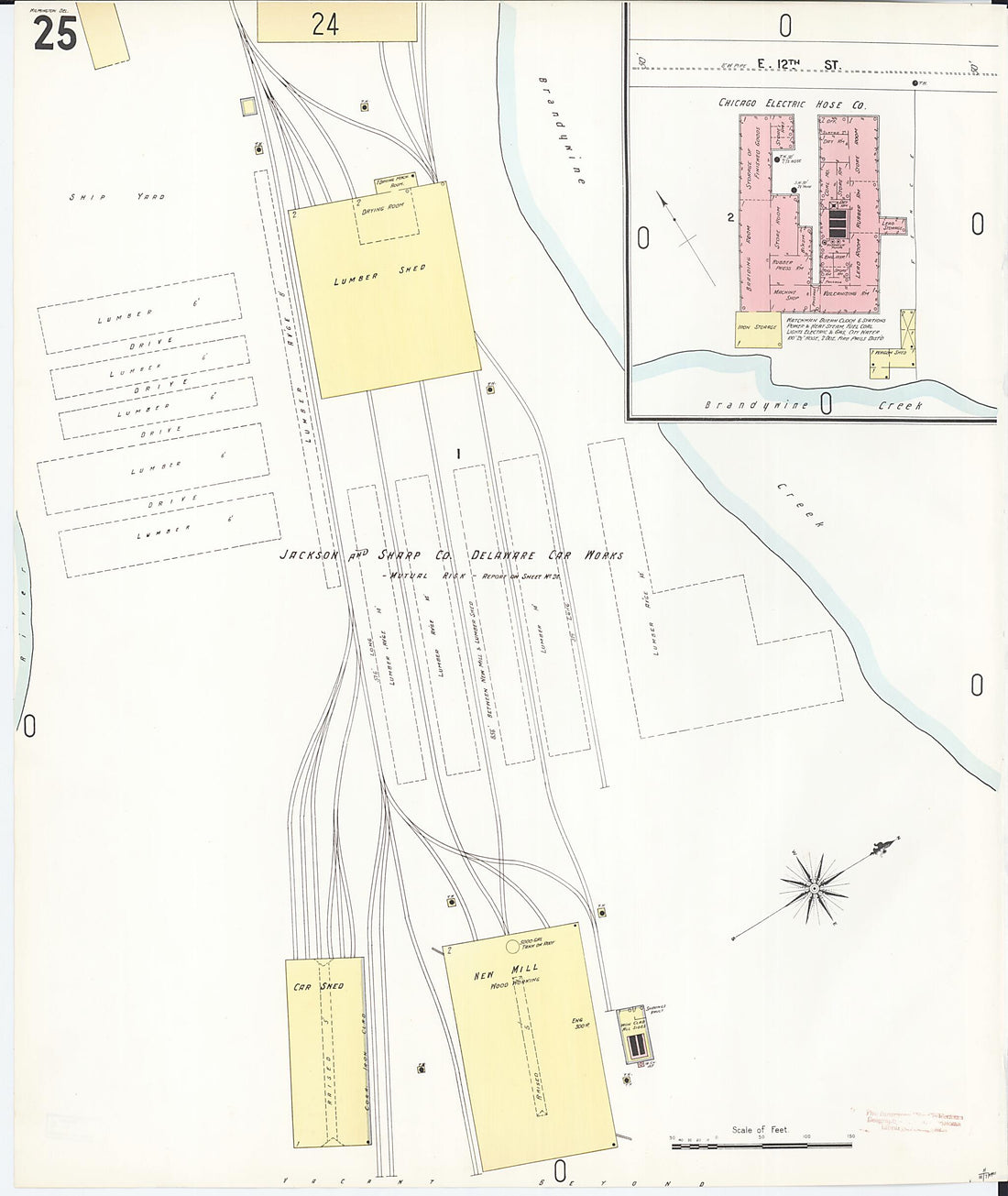 This old map of Wilmington, New Castle County, Delaware was created by Sanborn Map Company in 1901