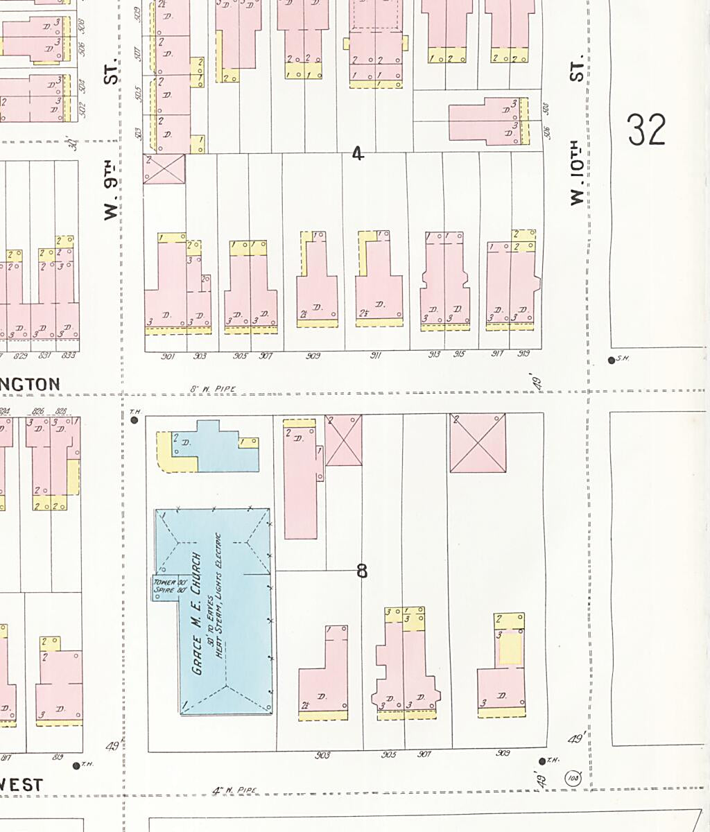This old map of Wilmington, New Castle County, Delaware was created by Sanborn Map Company in 1901