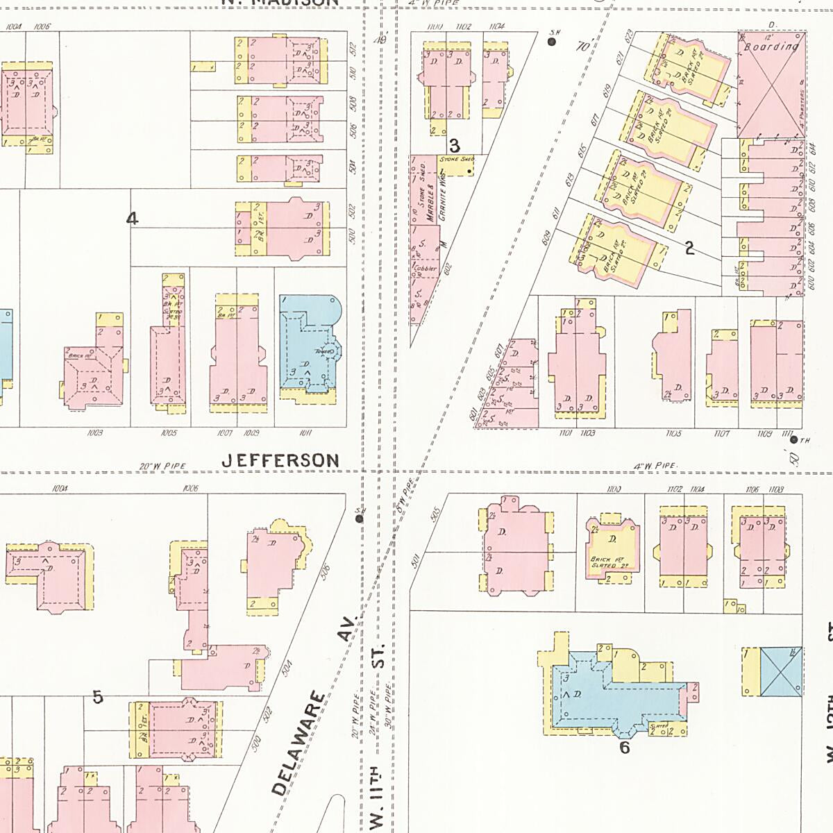 This old map of Wilmington, New Castle County, Delaware was created by Sanborn Map Company in 1901