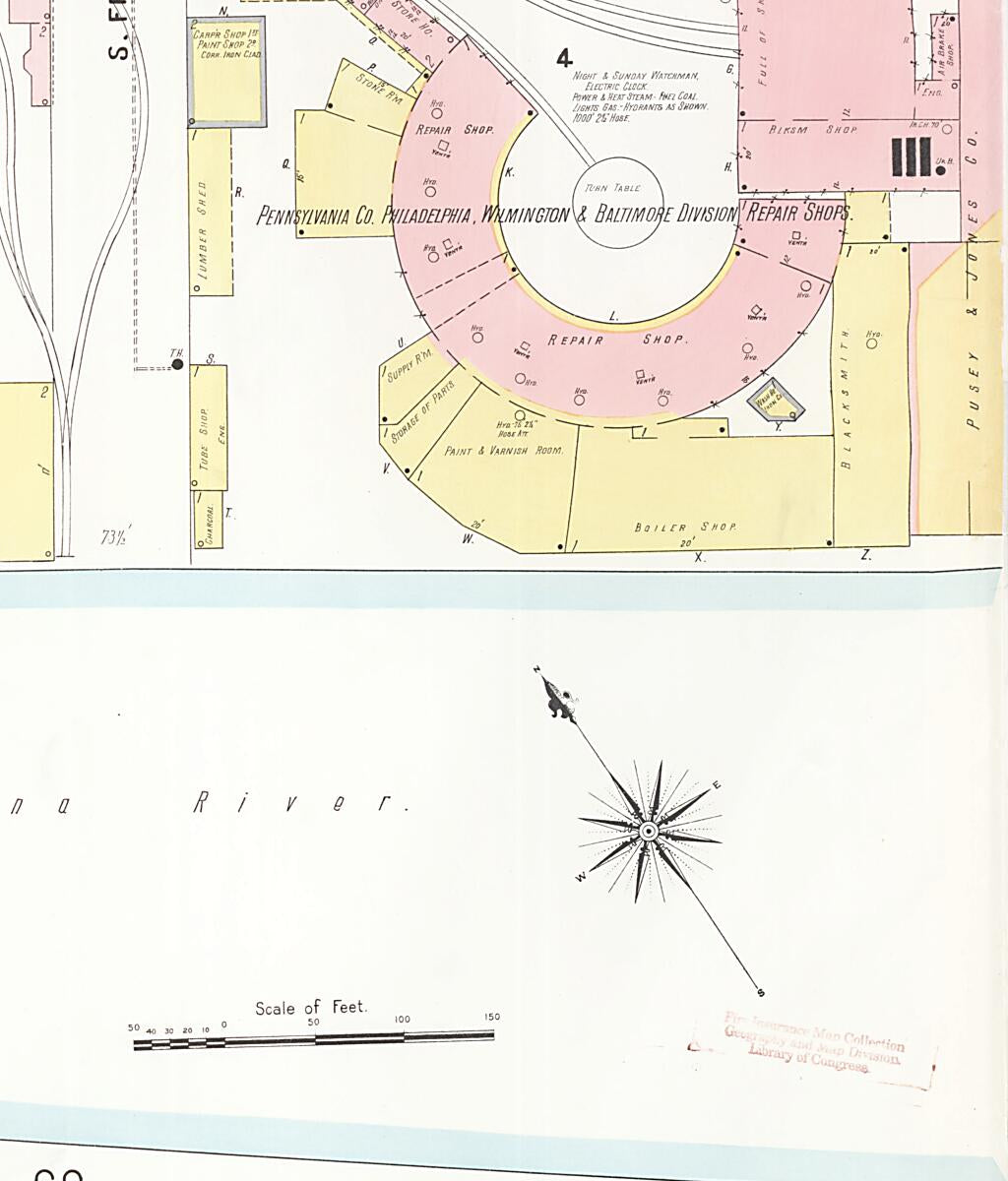 This old map of Wilmington, New Castle County, Delaware was created by Sanborn Map Company in 1901