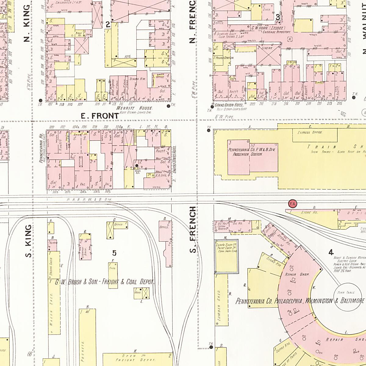 This old map of Wilmington, New Castle County, Delaware was created by Sanborn Map Company in 1901