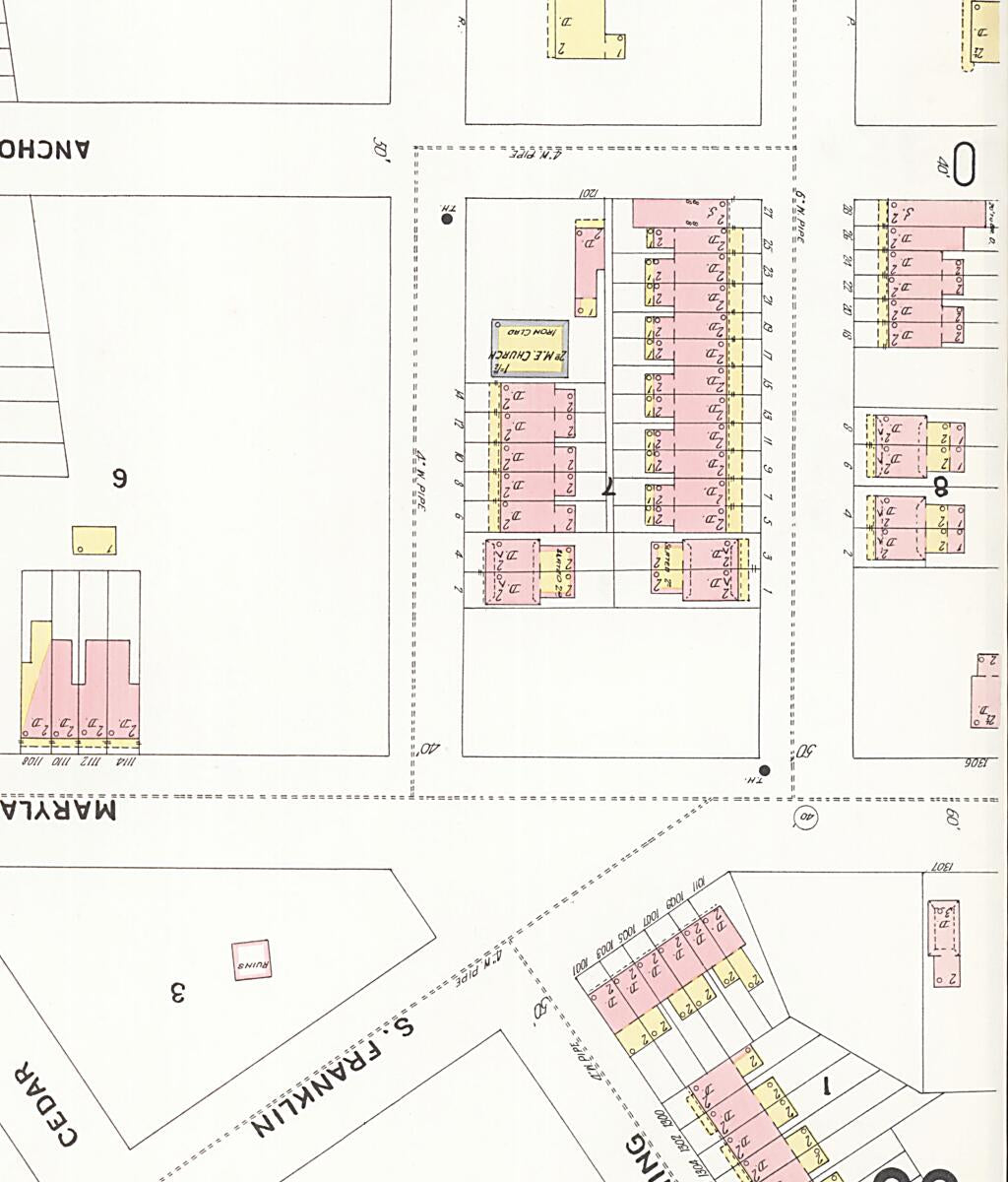 This old map of Wilmington, New Castle County, Delaware was created by Sanborn Map Company in 1901