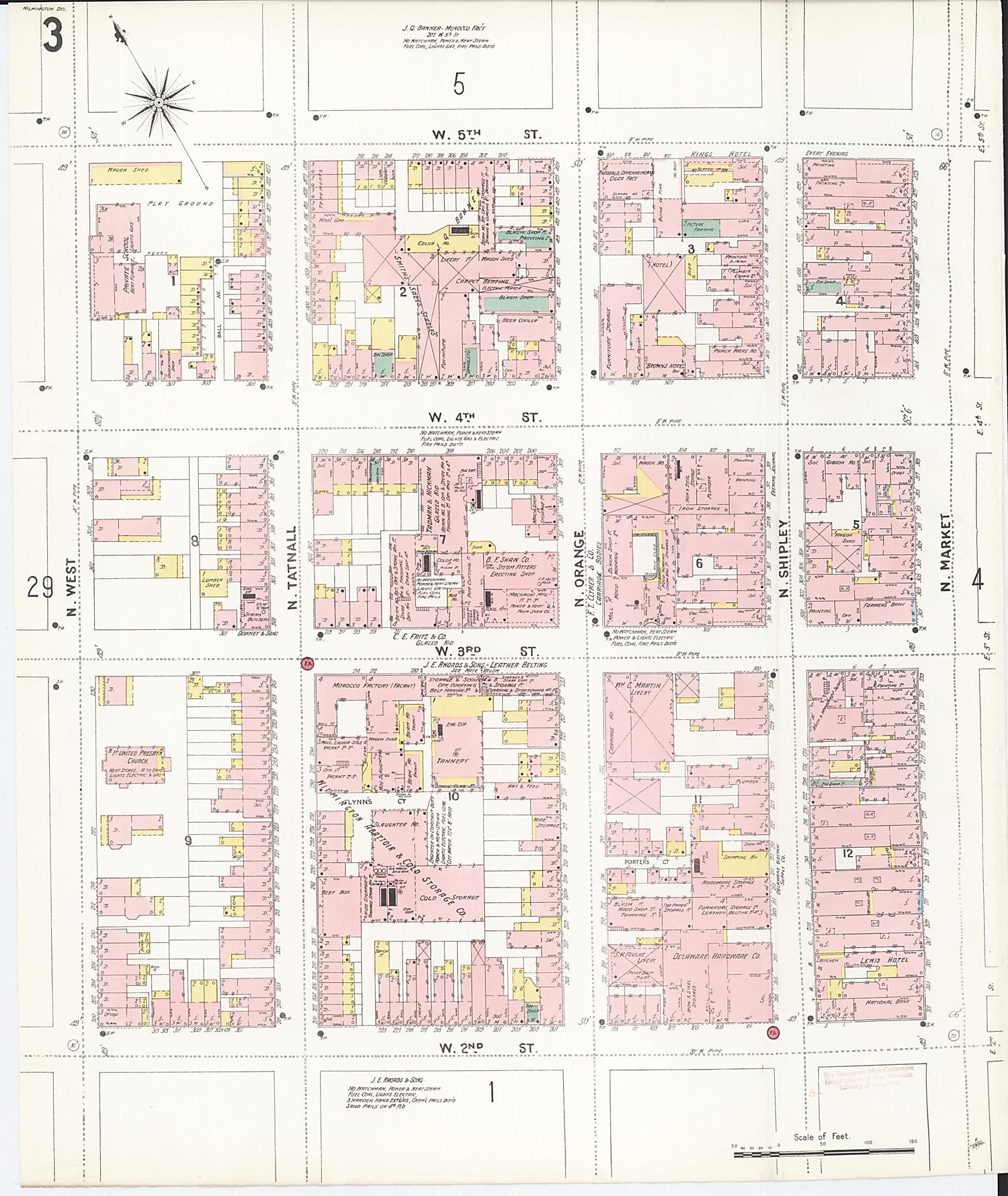 This old map of Wilmington, New Castle County, Delaware was created by Sanborn Map Company in 1901