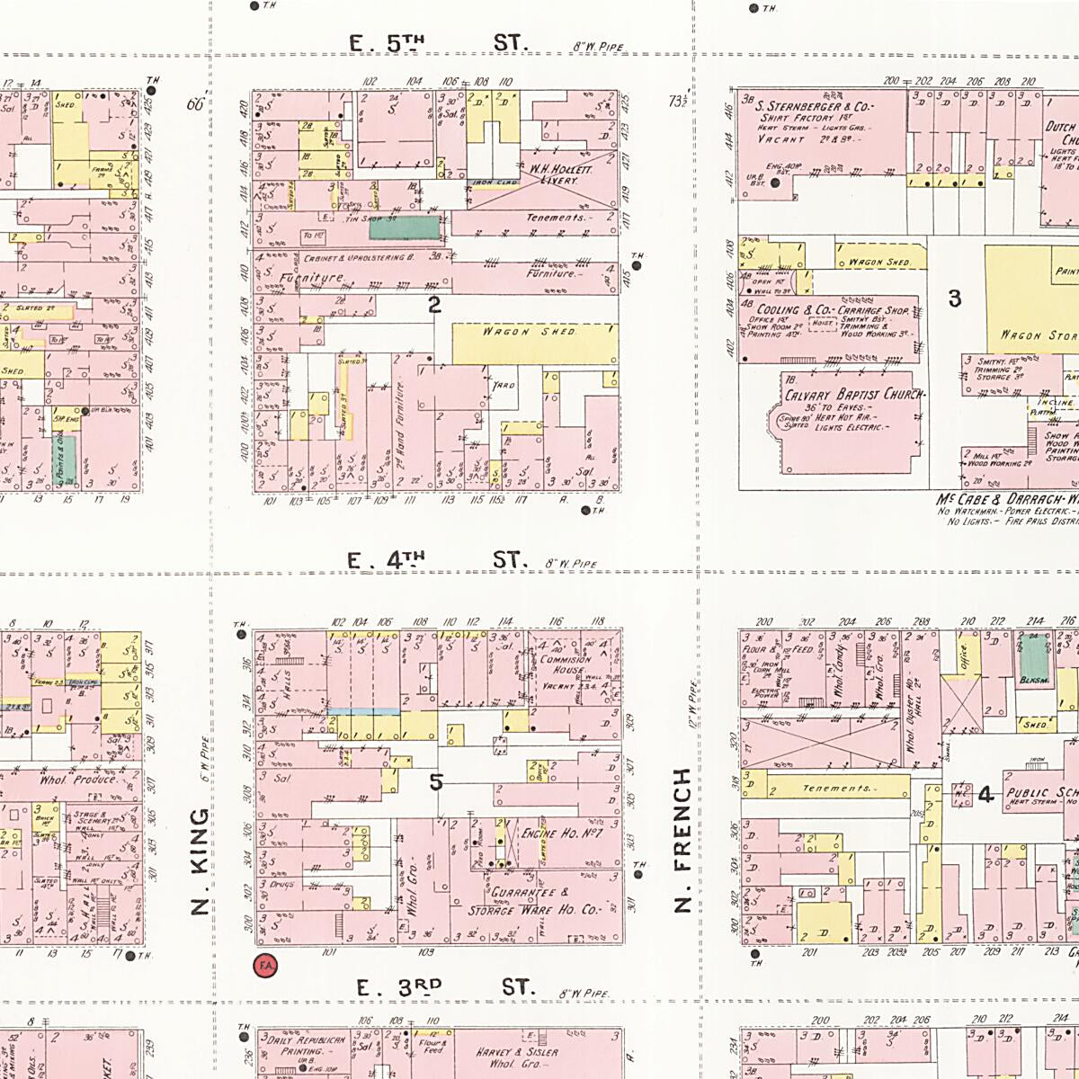 This old map of Wilmington, New Castle County, Delaware was created by Sanborn Map Company in 1901