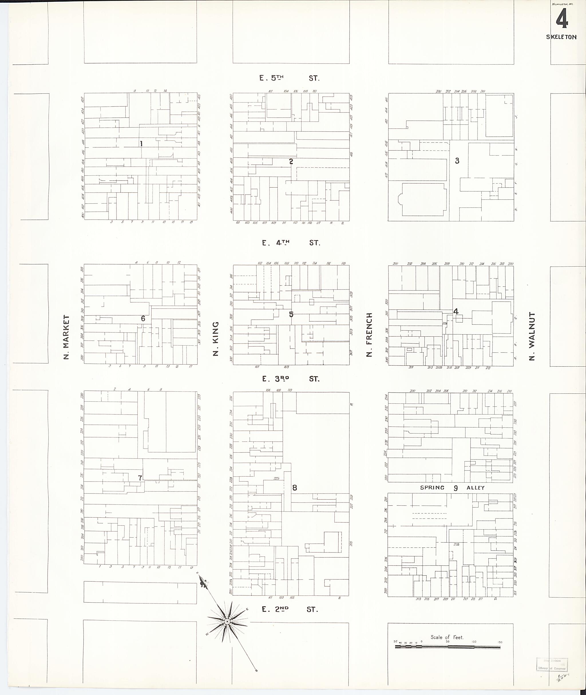 This old map of Wilmington, New Castle County, Delaware was created by Sanborn Map Company in 1901