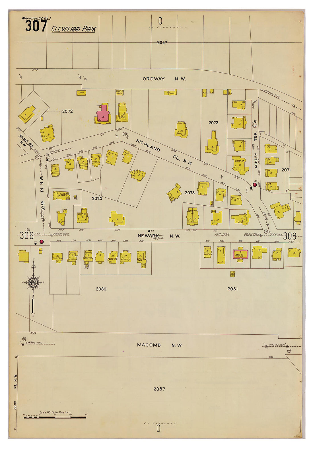 This old map of Takoma Park, Washington D.C. was created by Sanborn Map Company in 1916