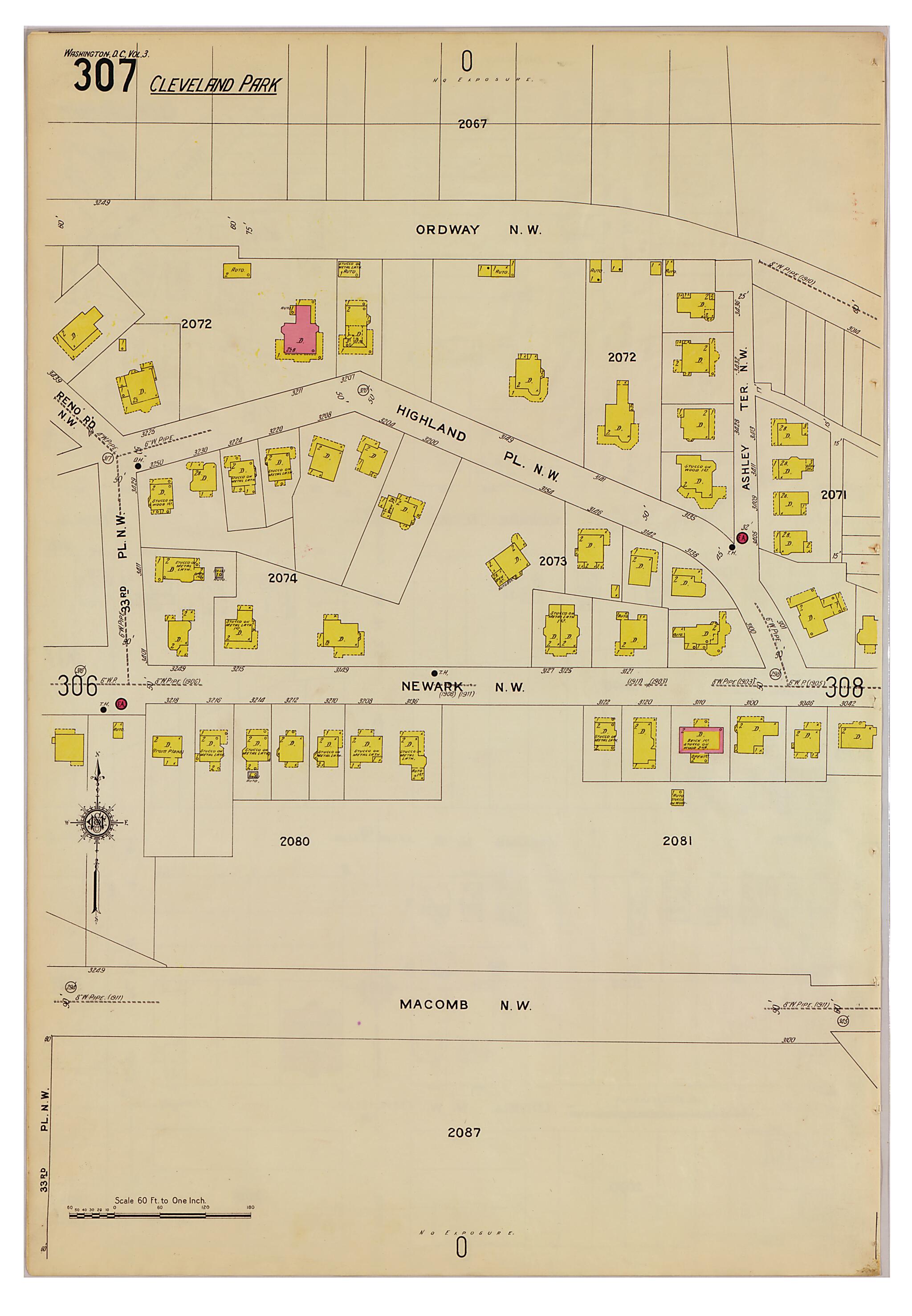This old map of Takoma Park, Washington D.C. was created by Sanborn Map Company in 1916