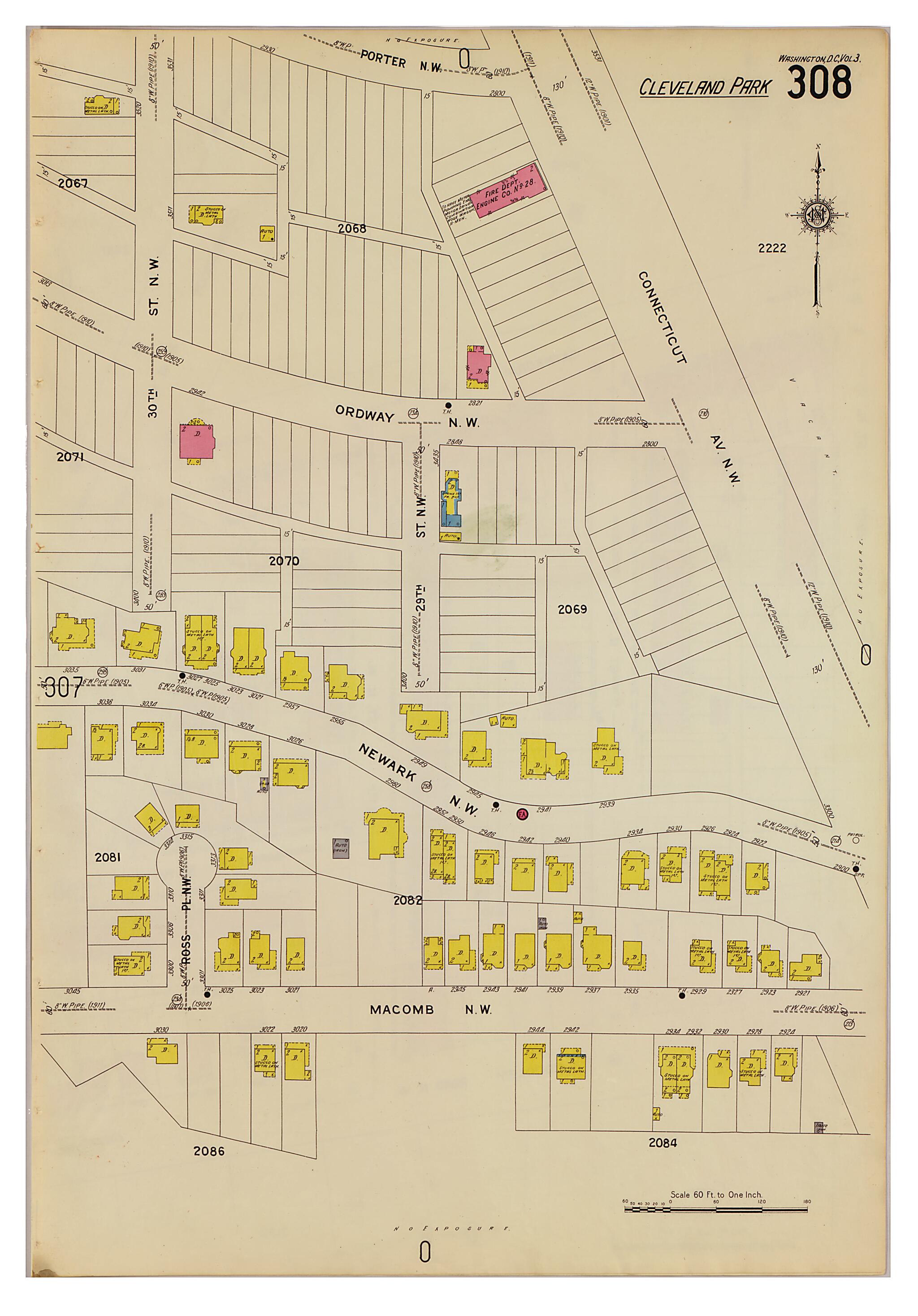 This old map of Takoma Park, Washington D.C. was created by Sanborn Map Company in 1916