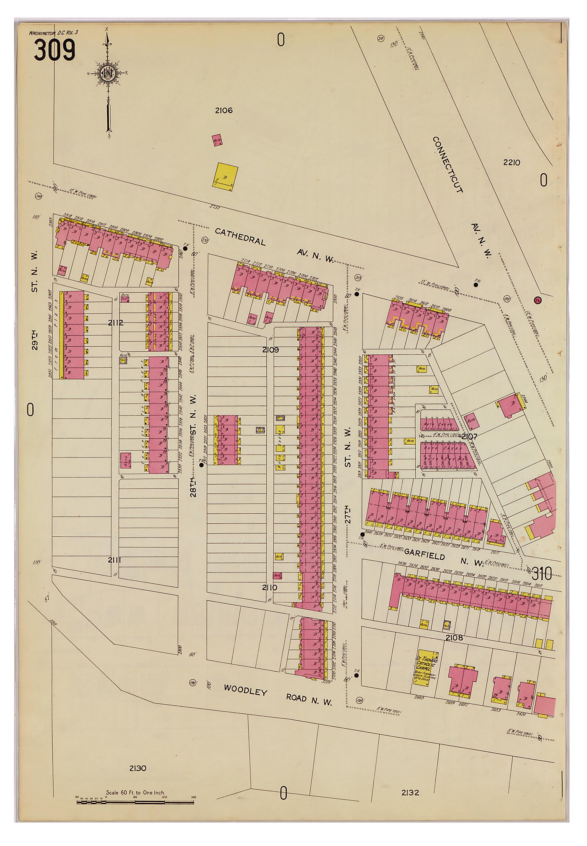 This old map of Takoma Park, Washington D.C. was created by Sanborn Map Company in 1916